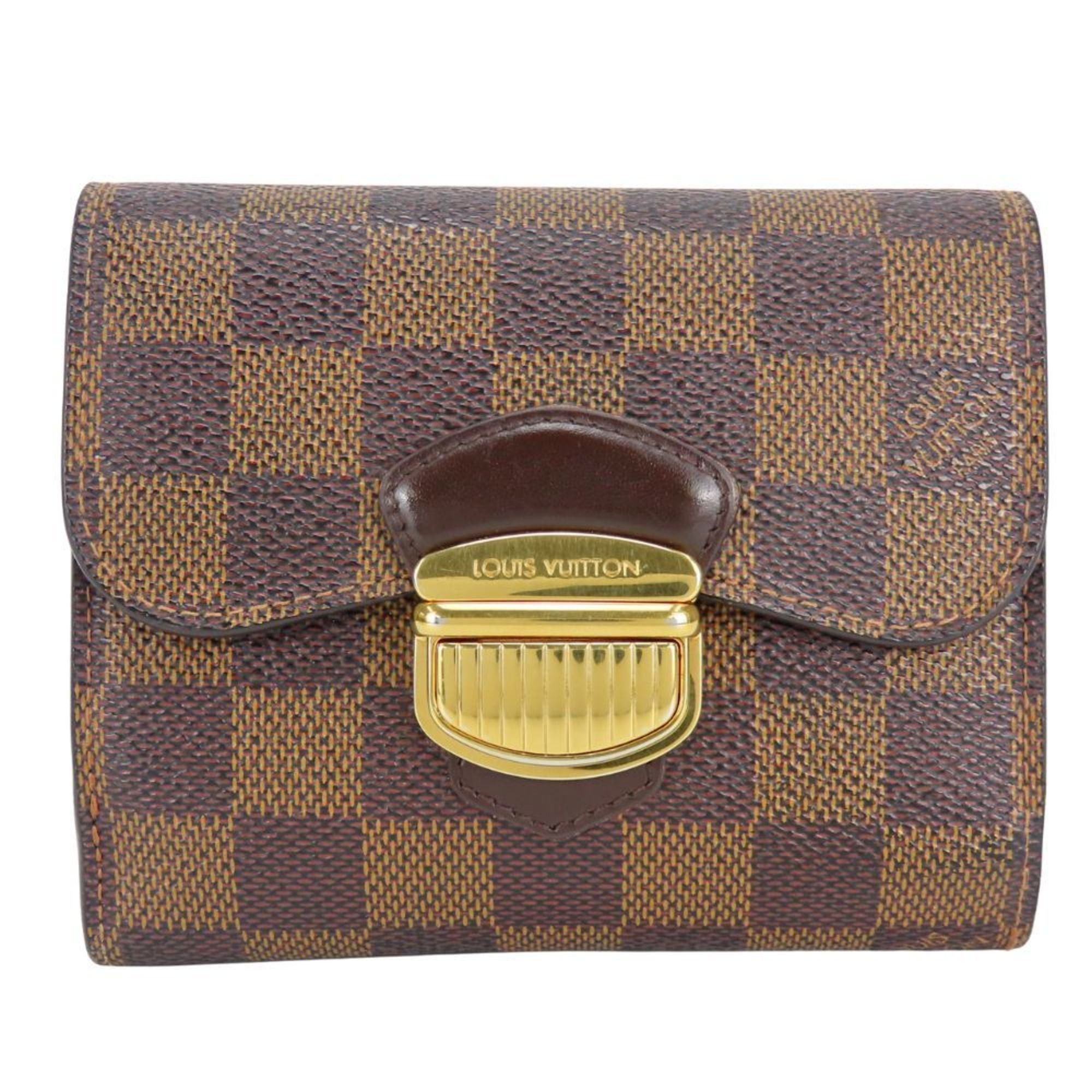 Louis Vuitton Louis Vuitton Portefeuille Joy Tri-fold Wallet N60034 Damier Ebene Brown Women's LOUIS VUITTON Size ONE SIZE - 1 Thumbnail