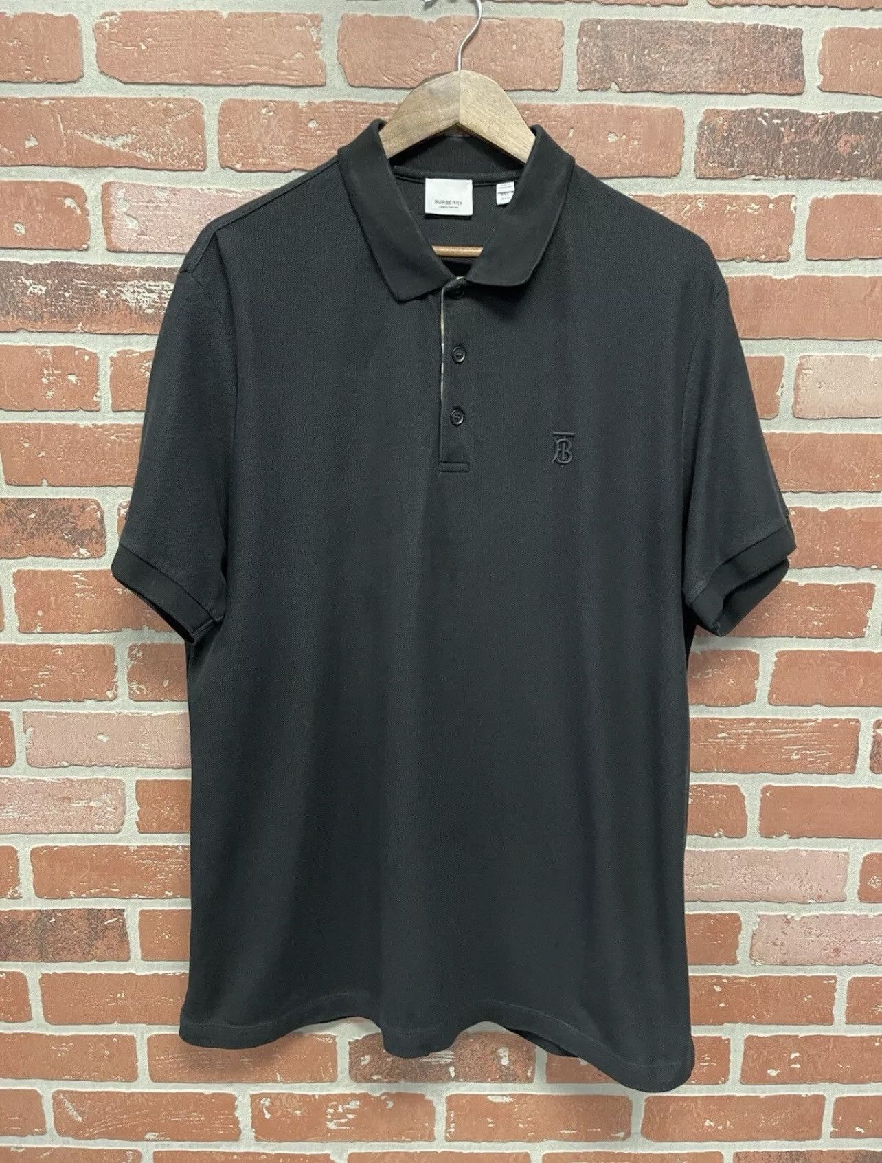 Burberry Size XXL - Burberry Men’s Black Polo T-Shirt Button Collar Size US XXL / EU 58 / 5 - 1 Thumbnail
