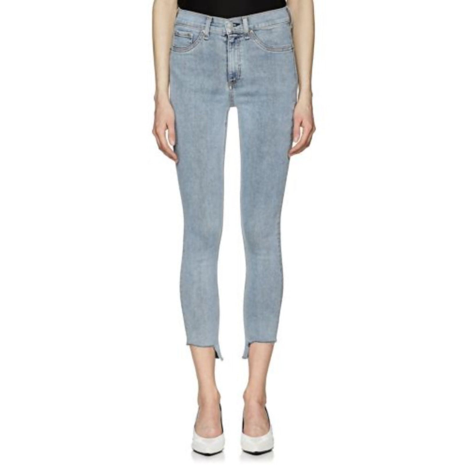 Rag & Bone Rag & Bone High-Rise Step Hem Frayed Skinny Cropped Jeans Size 28" / US 6 / IT 42 - 1 Thumbnail