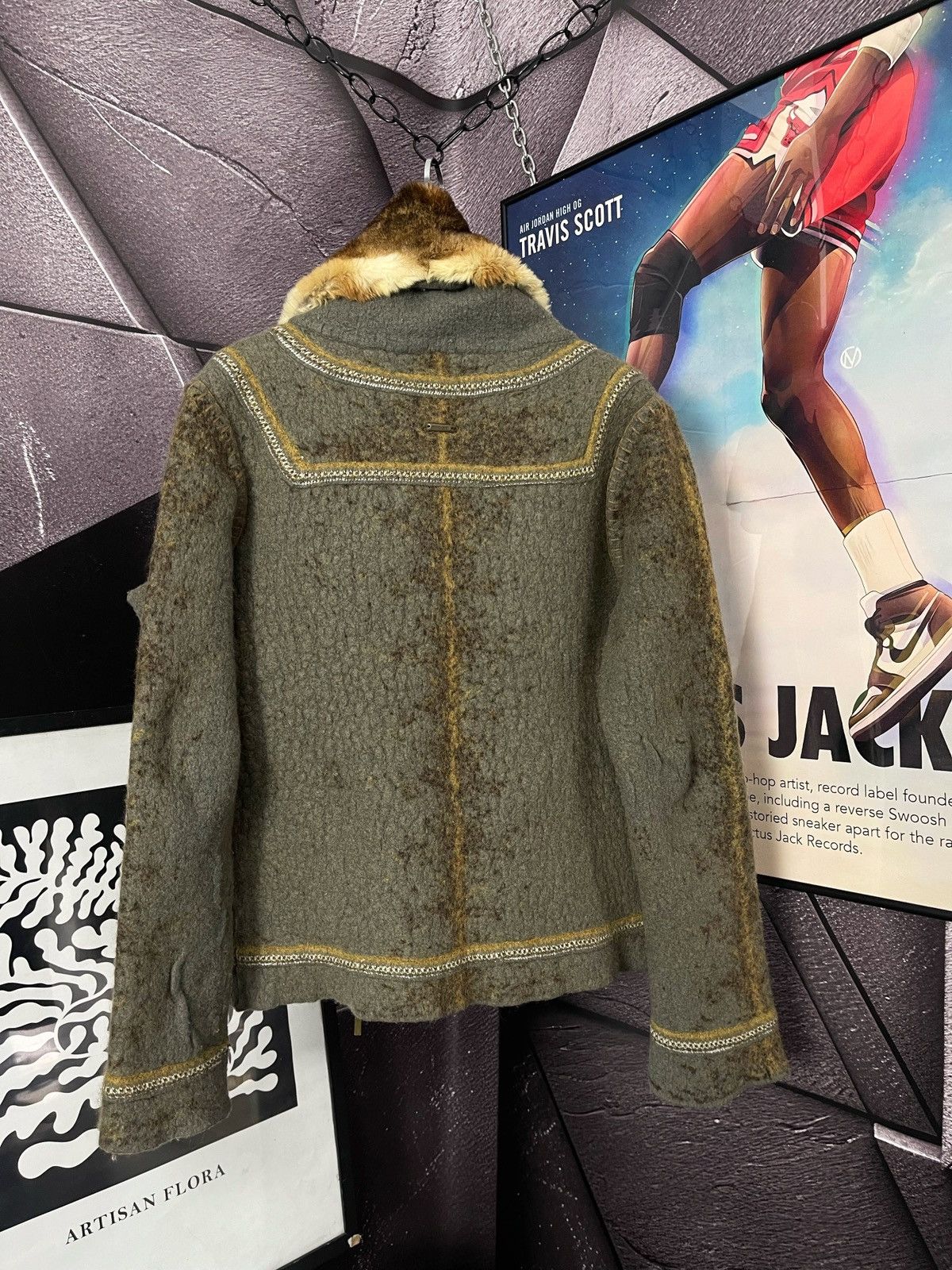 Roberto Cavalli × Vintage VINTAGE WOOL COAT with fur collar Roberto Cavalli Size M Size US M / EU 48-50 / 2 - 11 Thumbnail