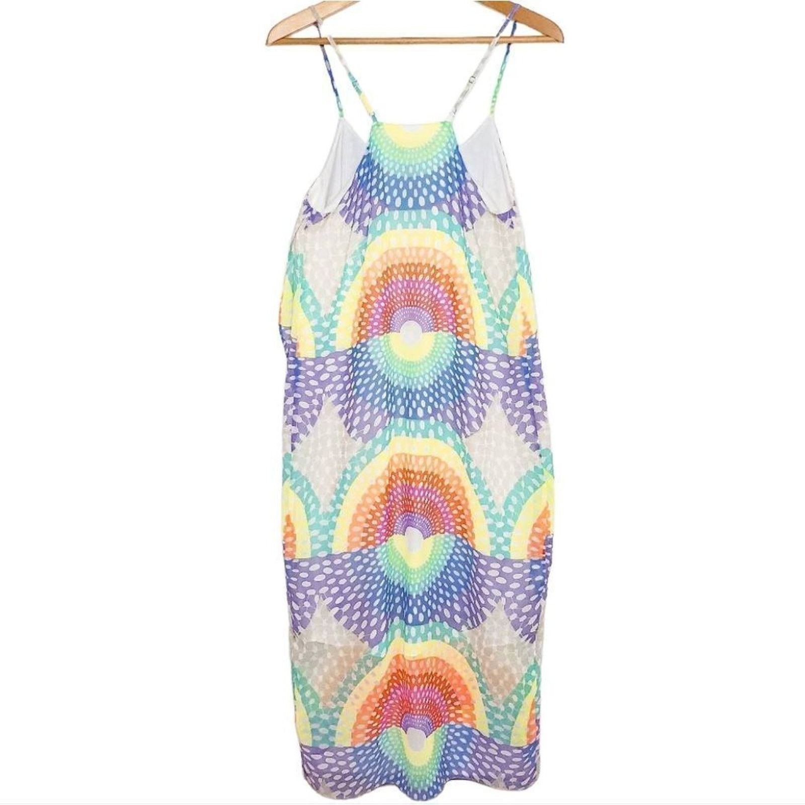 Mara Hoffman Mara Hoffman White Rainbow Circle Polka Dot Midi Dress S Size S / US 4 / IT 40 - 3 Thumbnail