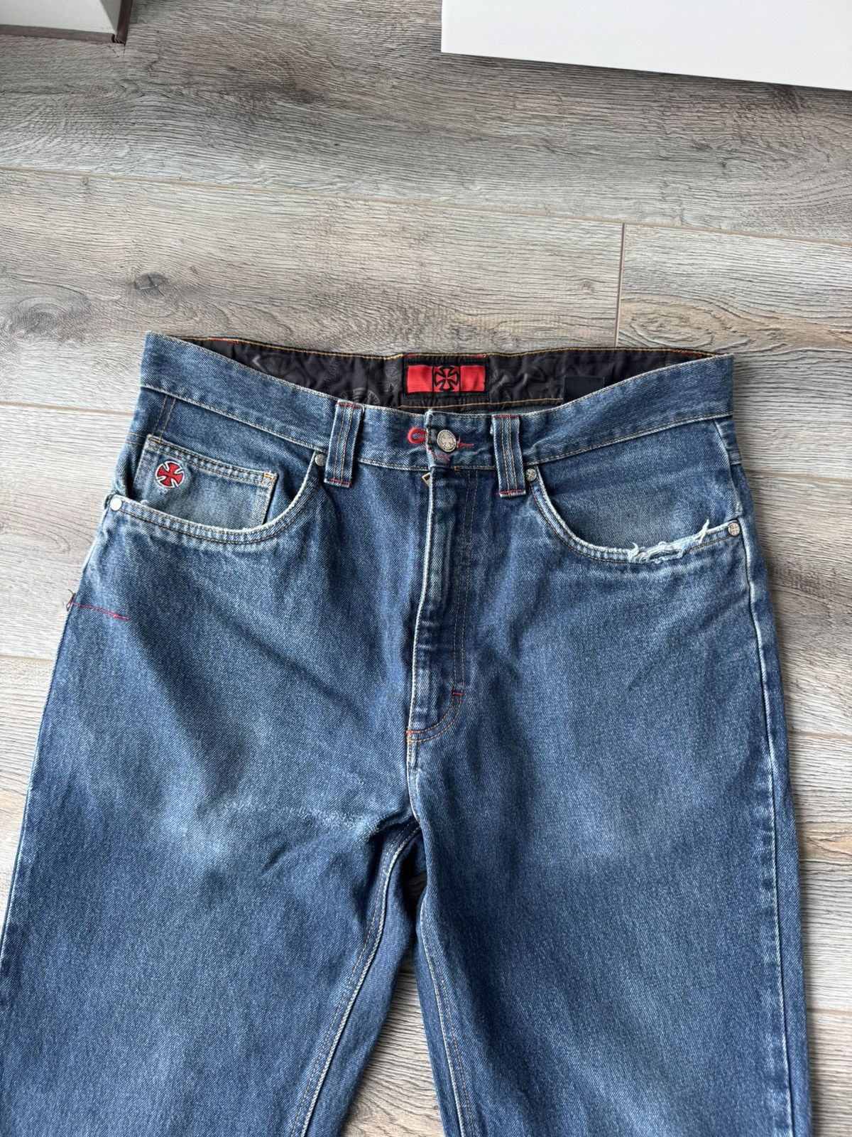 Independent Truck Co. Vintage Independent Truck Company Rap Distressed Jeans Size US 34 / EU 50 - 3 Thumbnail