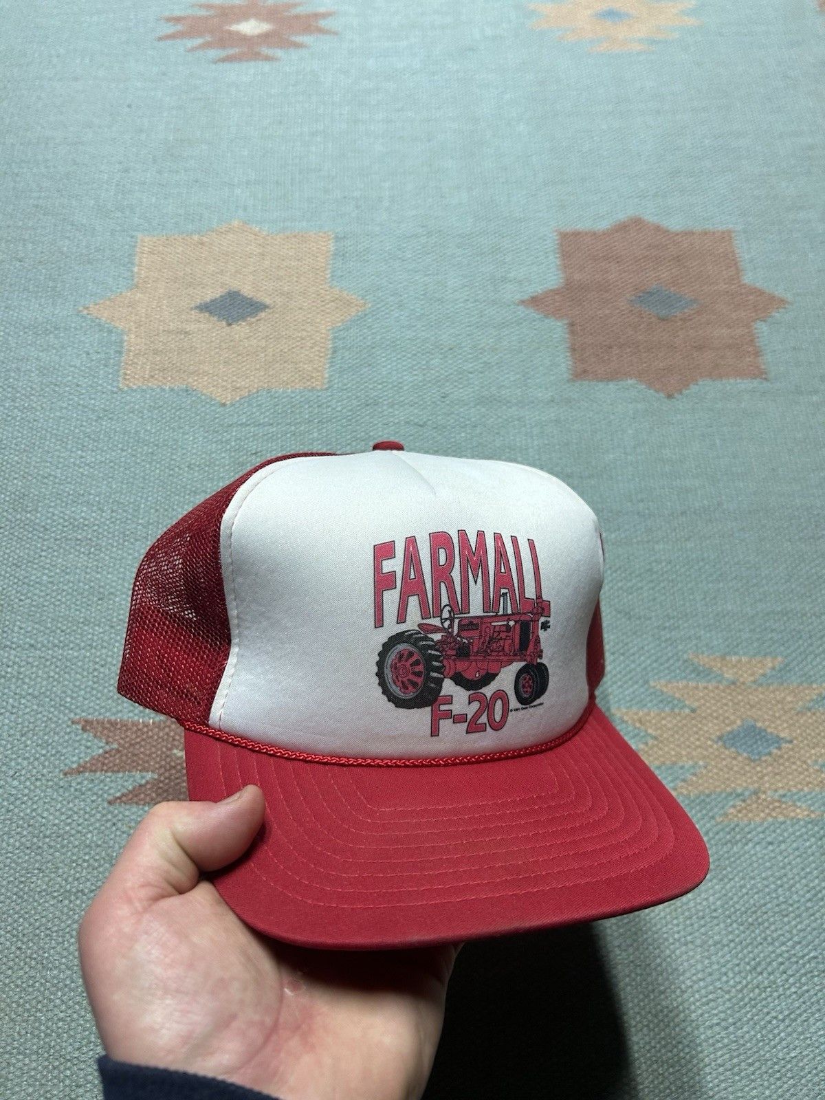 Vintage Vintage trucker hat mesh farmall f-20 tractor farm snapback Size ONE SIZE - 1 Thumbnail