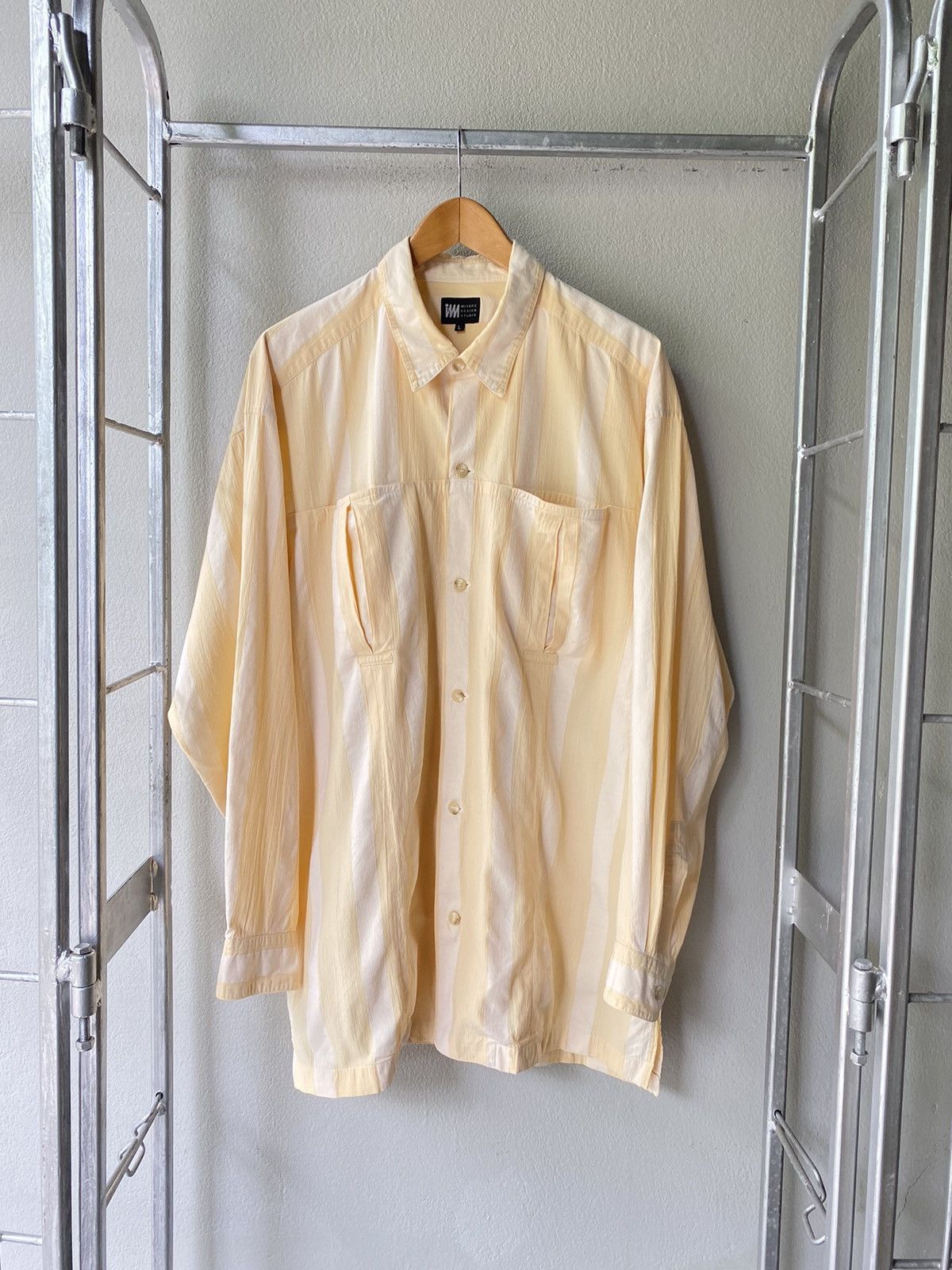 Issey Miyake IM MIYAKE DESIGN STUDIO Pastel Striped Button-Up Shirt Size US L / EU 52-54 / 3 - 1 Thumbnail
