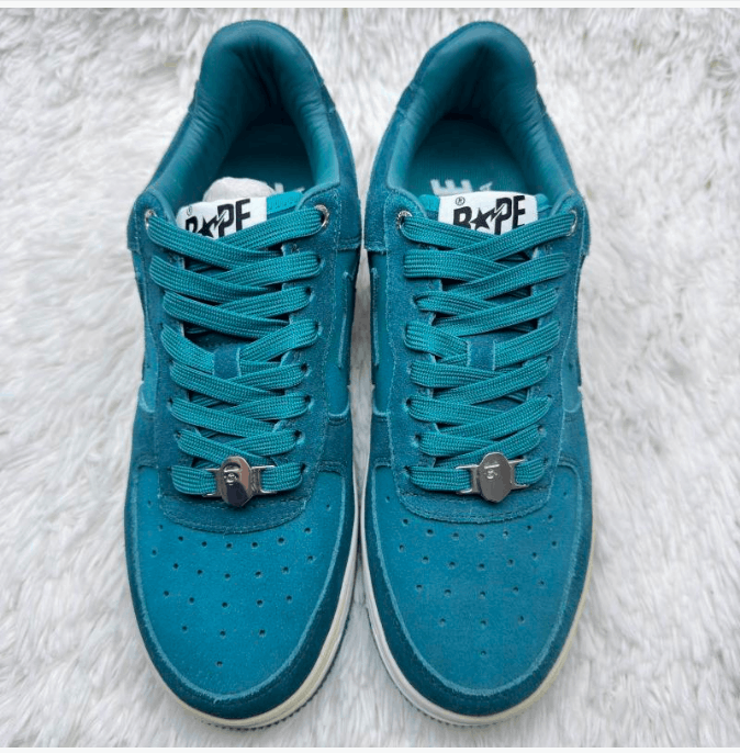 Bape A Bathing Ape Bapesta Low Teal Suede Sneakers Size US 9.5 / EU 42-43 - 2 Thumbnail