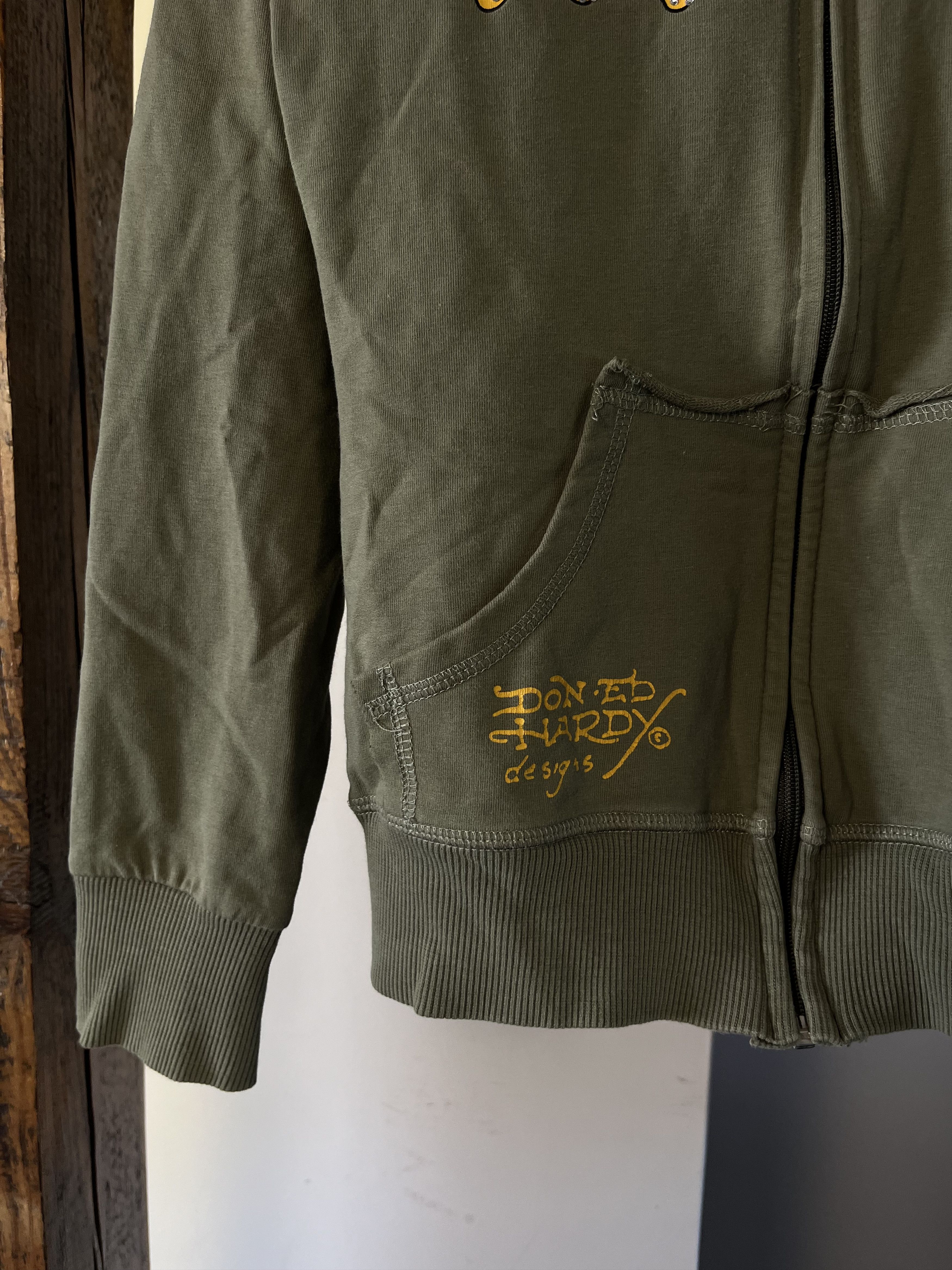Christian Audigier × Ed Hardy × Vintage Ed Hardy By Christian Audigier Skull Zip Hoodie Size M / US 6-8 / IT 42-44 - 3 Thumbnail