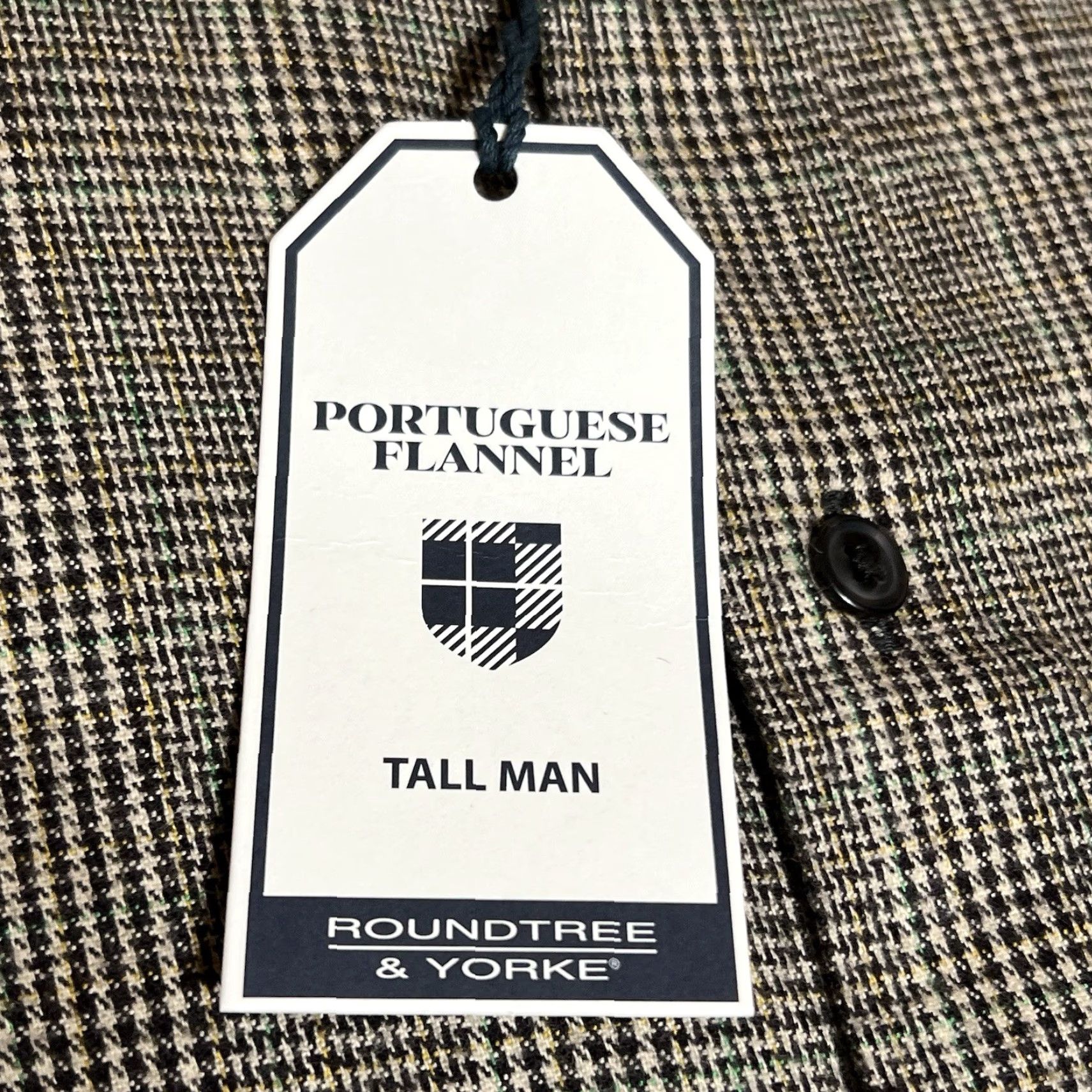 Roundtree & Yorke NWT Roundtree & Yorke Portuguese Flannel Shirt Mens 3XT Tall Houndstooth Size US XXL / EU 58 / 5 - 7 Thumbnail