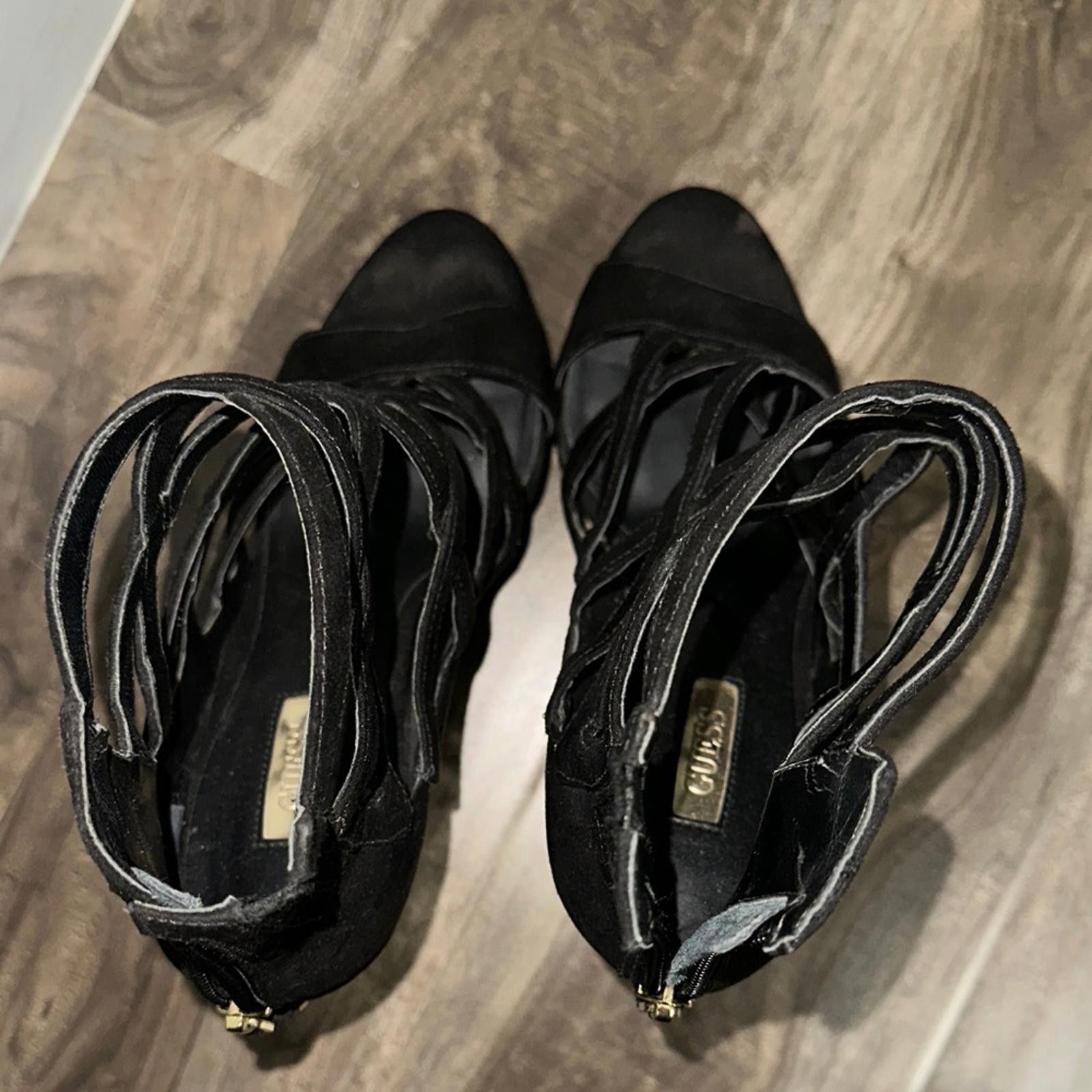 Guess Guess Elegant Black Strappy Heels Size US 7 / IT 37 - 3 Thumbnail