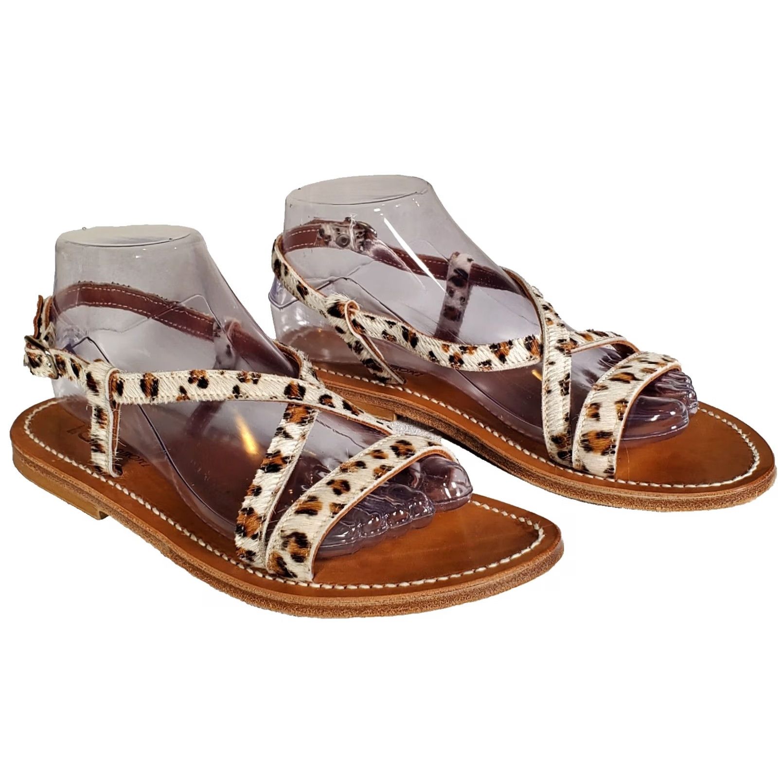 Vintage K. Jacques Leopard St Tropes Strappy Leather Sandals Womens US 8.5 Size US 9 / IT 39 - 2 Thumbnail