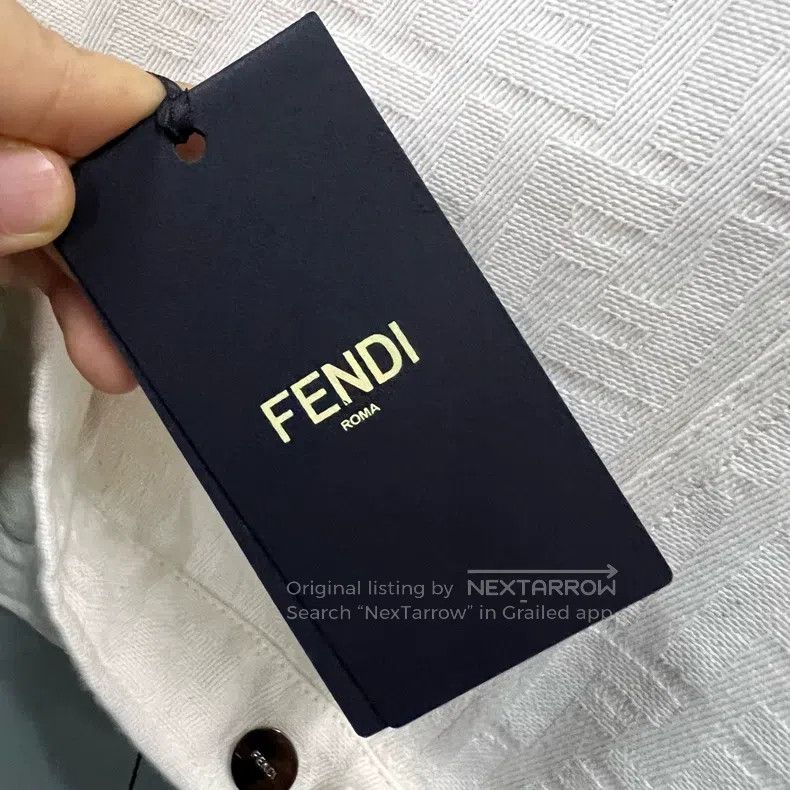 Fendi Fendi Off-White Double F Embossed Denim Jacket Size US S / EU 44-46 / 1 - 5 Thumbnail