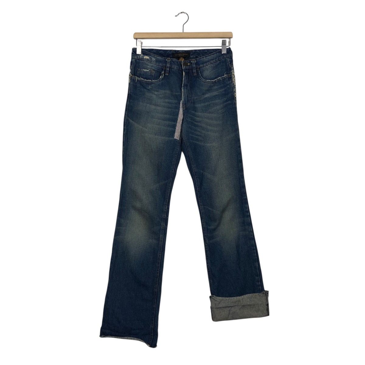 Japanese Brand GGDB Classic Straight-Cut Jeans – Vintage Whisker Wash Size 28" / US 6 / IT 42 - 15 Thumbnail