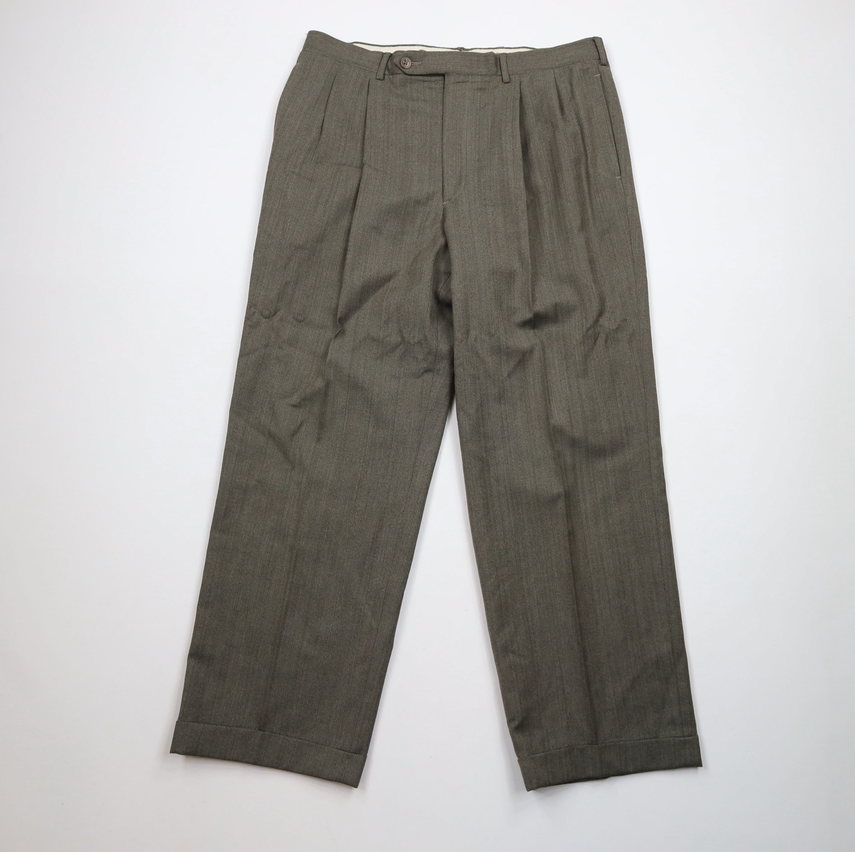 Vintage Vintage 90s Streetwear Herringbone Wide Leg Chino Pants Size US 34 / EU 50 - 1 Thumbnail