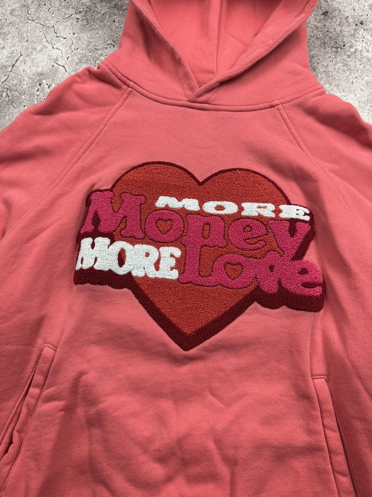 Japanese Brand 📌 Crazy More Money More Love Baggy Y2K Heart Hoodie❤️ Size US XL / EU 56 / 4 - 3 Thumbnail