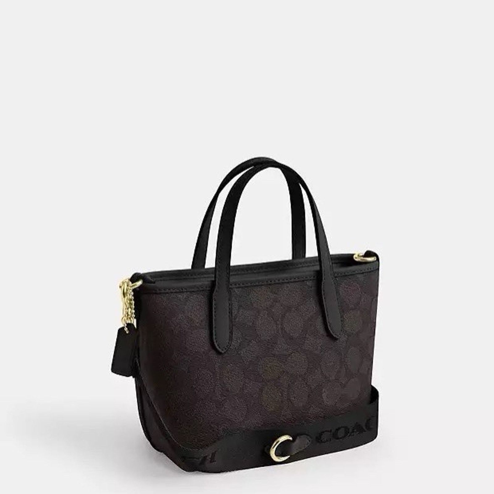 Coach NWT Coach City Mini Tote Bag Gold/Walnut/Black CW032 Size ONE SIZE - 9 Thumbnail