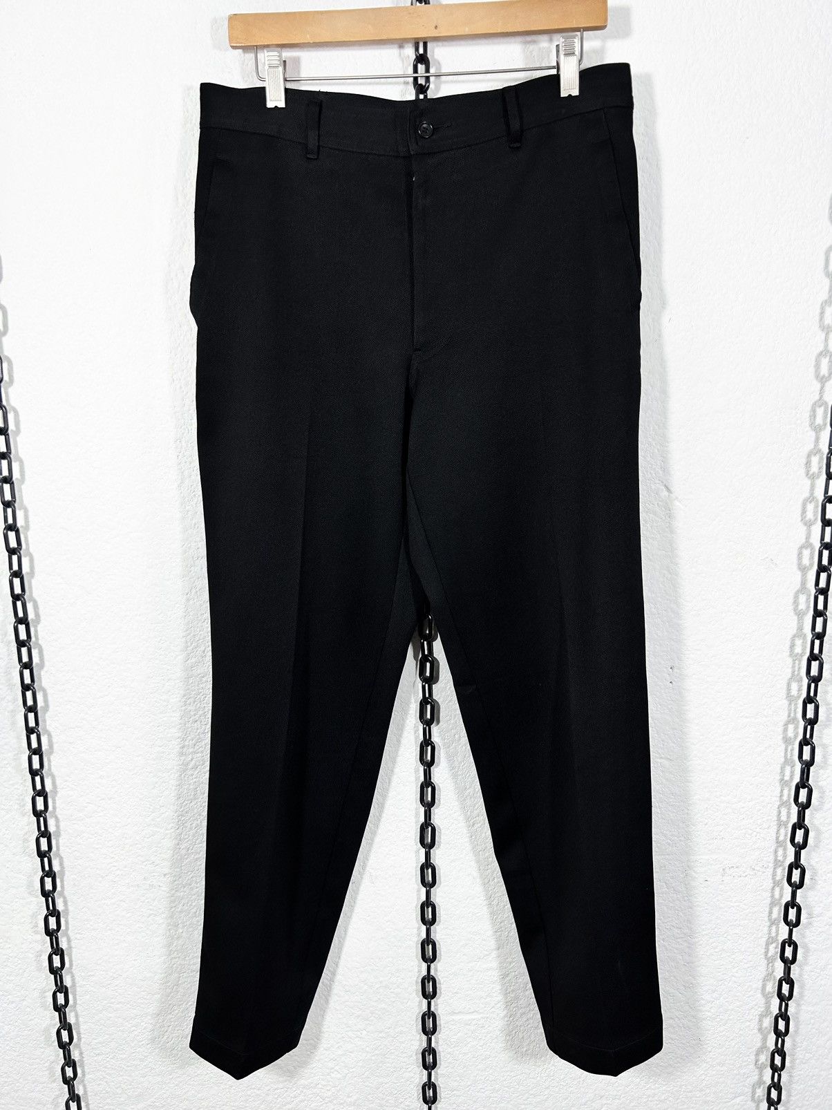 image of Archival Clothing x Comme Des Garcons Homme Comme Des Garçons Homme Polyester Pants Ad 1999 in Blac
