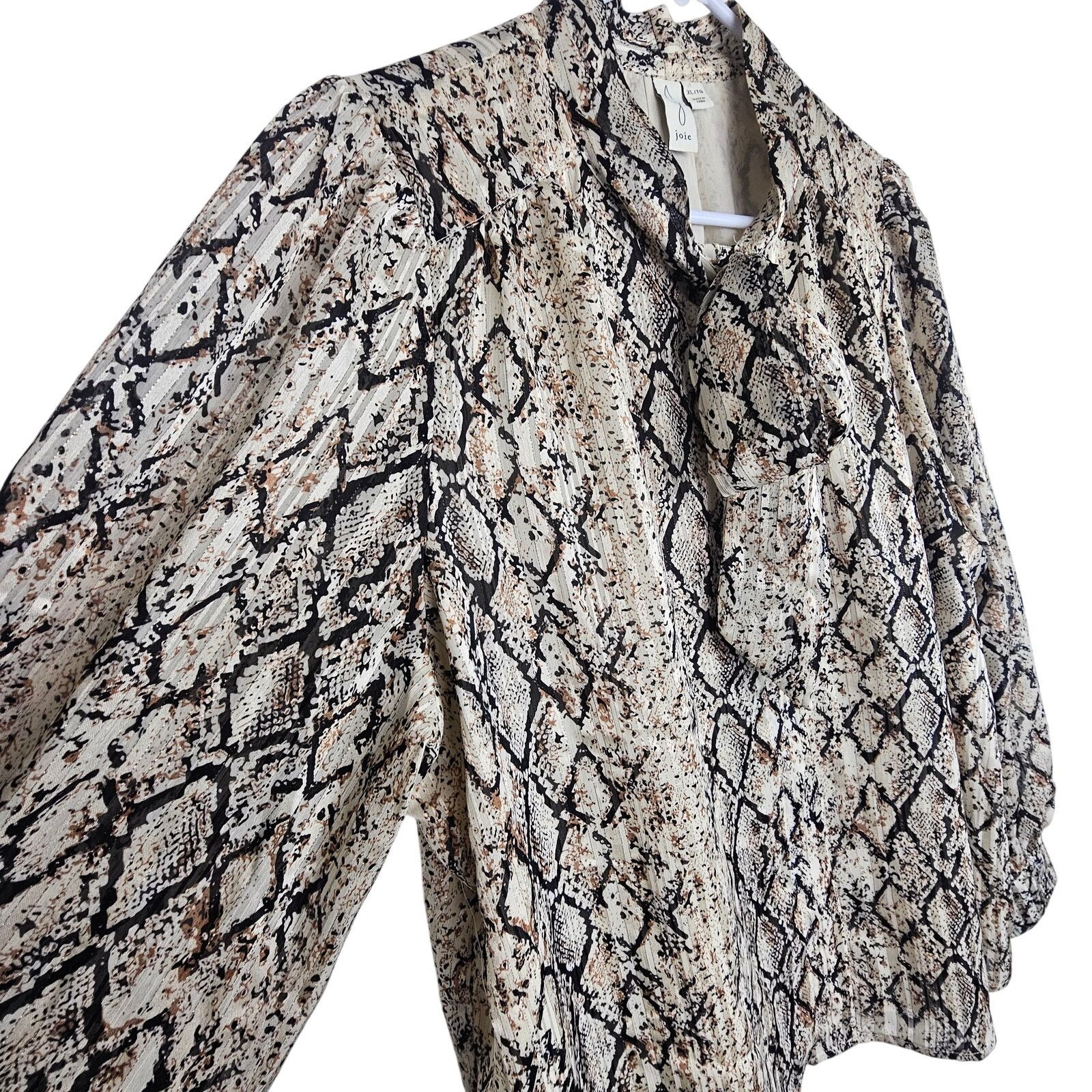 Joie Joie Womens Snake Print Blouse XL Mob Wife Office Siren Size XL / US 12-14 / IT 48-50 - 6 Thumbnail