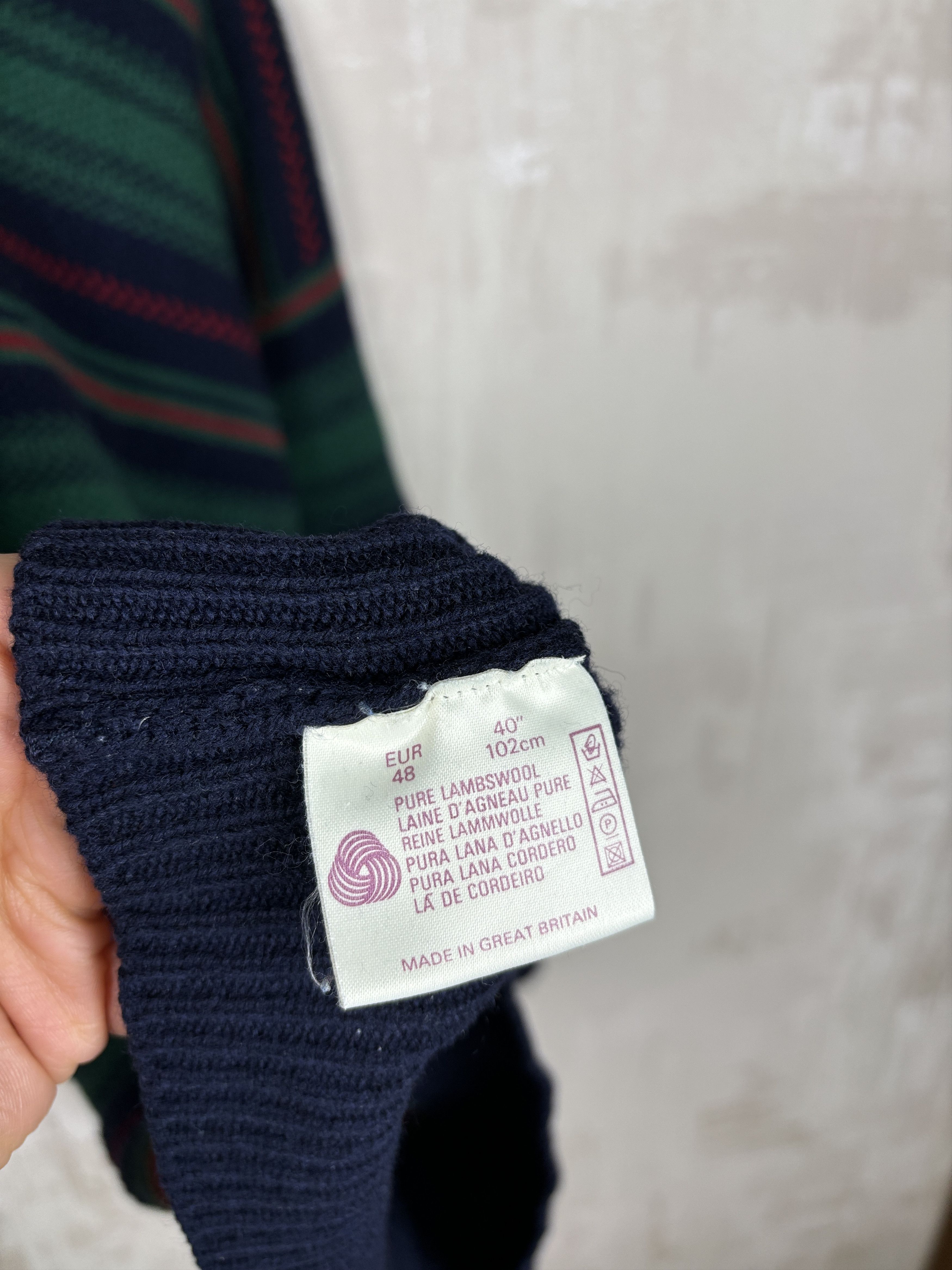 Alan Paine × Vintage Alan Paine Wool Crew Sweater Striped Size UK 40" EU 48 Size US L / EU 52-54 / 3 - 10 Thumbnail