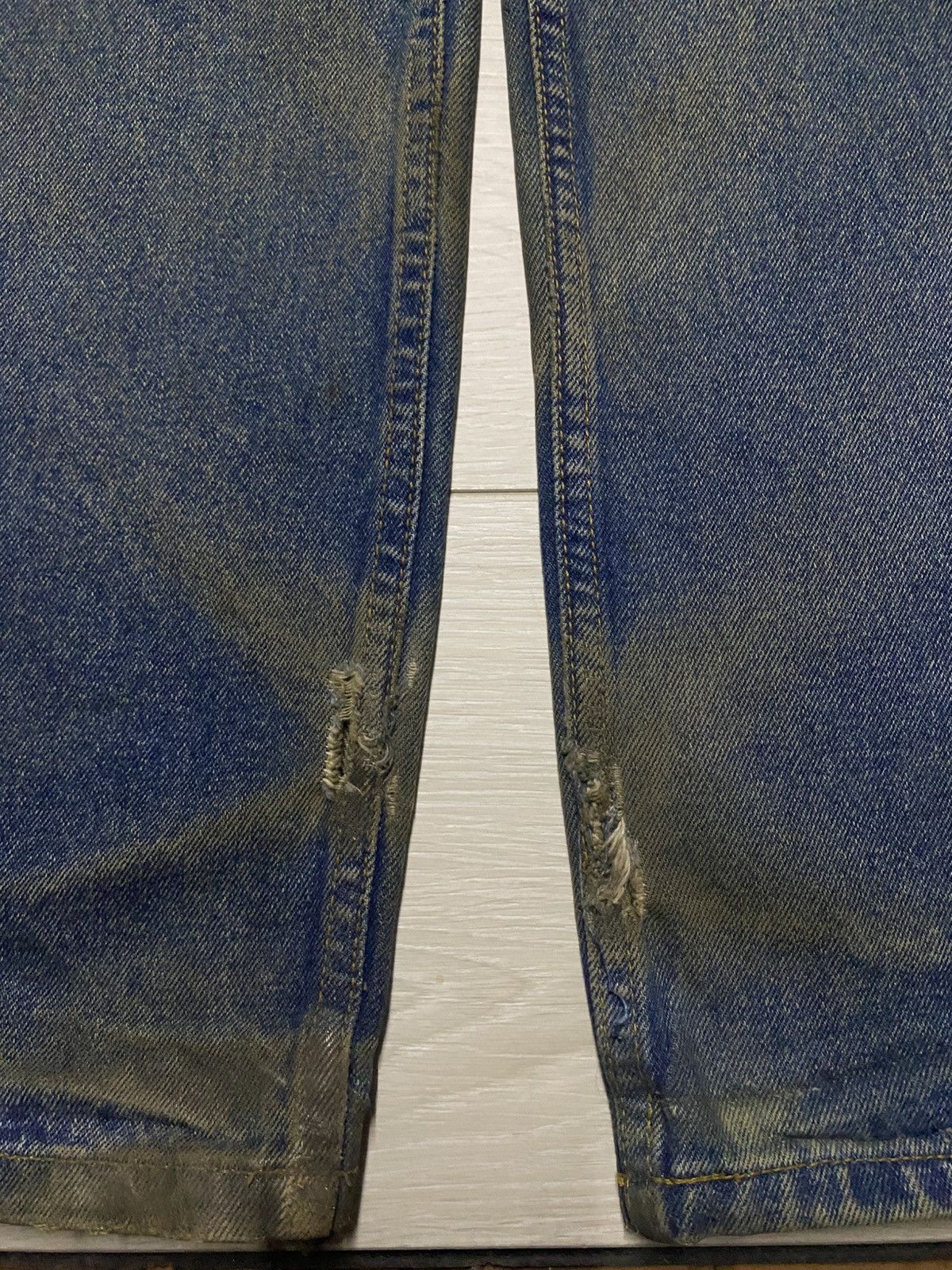 Evisu Relation Mud Wash Vintage Distressed Baggy Wide Leg Jeans Size US 33 - 9 Thumbnail