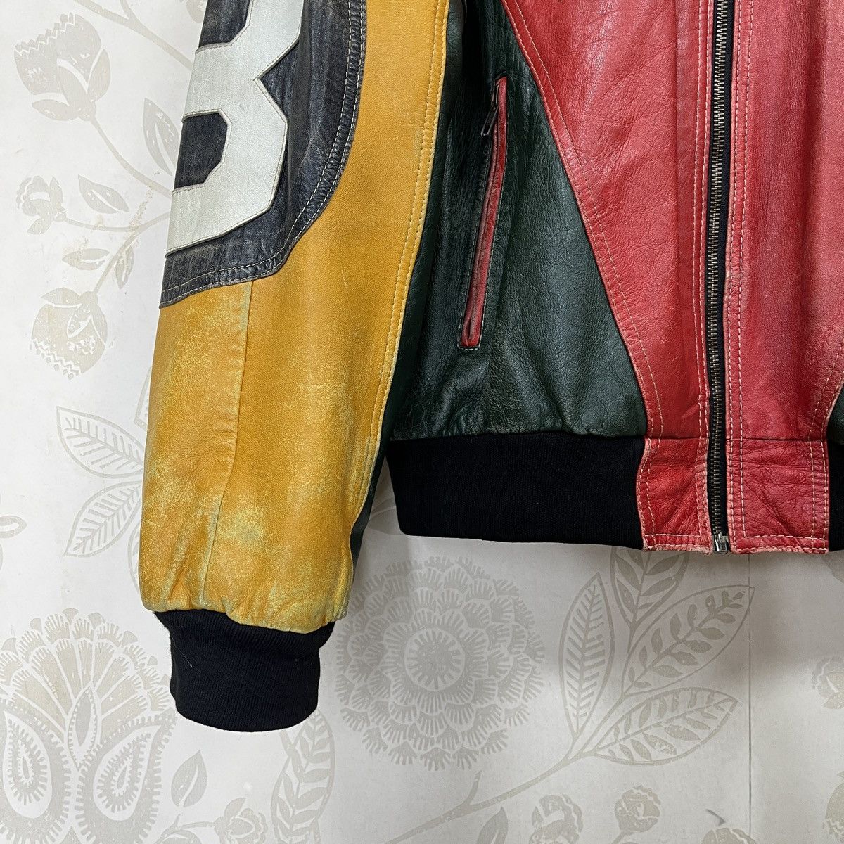 Genuine Leather × Vintage Vintage 8 Ball 🎱 Ong Ovine Leather Bomber Jacket Size US L / EU 52-54 / 3 - 8 Thumbnail