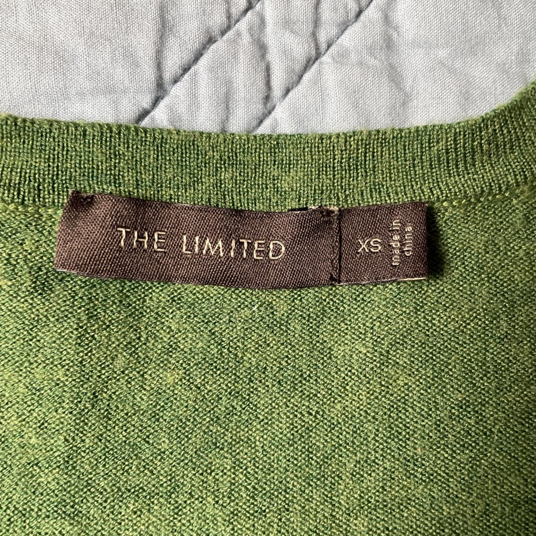 Vintage The Limited Sweater Women's XS Green Scoop Neck Knit Pullover Slim Wool Acrylic Preppy Bohemian Fairy Size XS / US 0-2 / IT 36-38 - 7 Thumbnail
