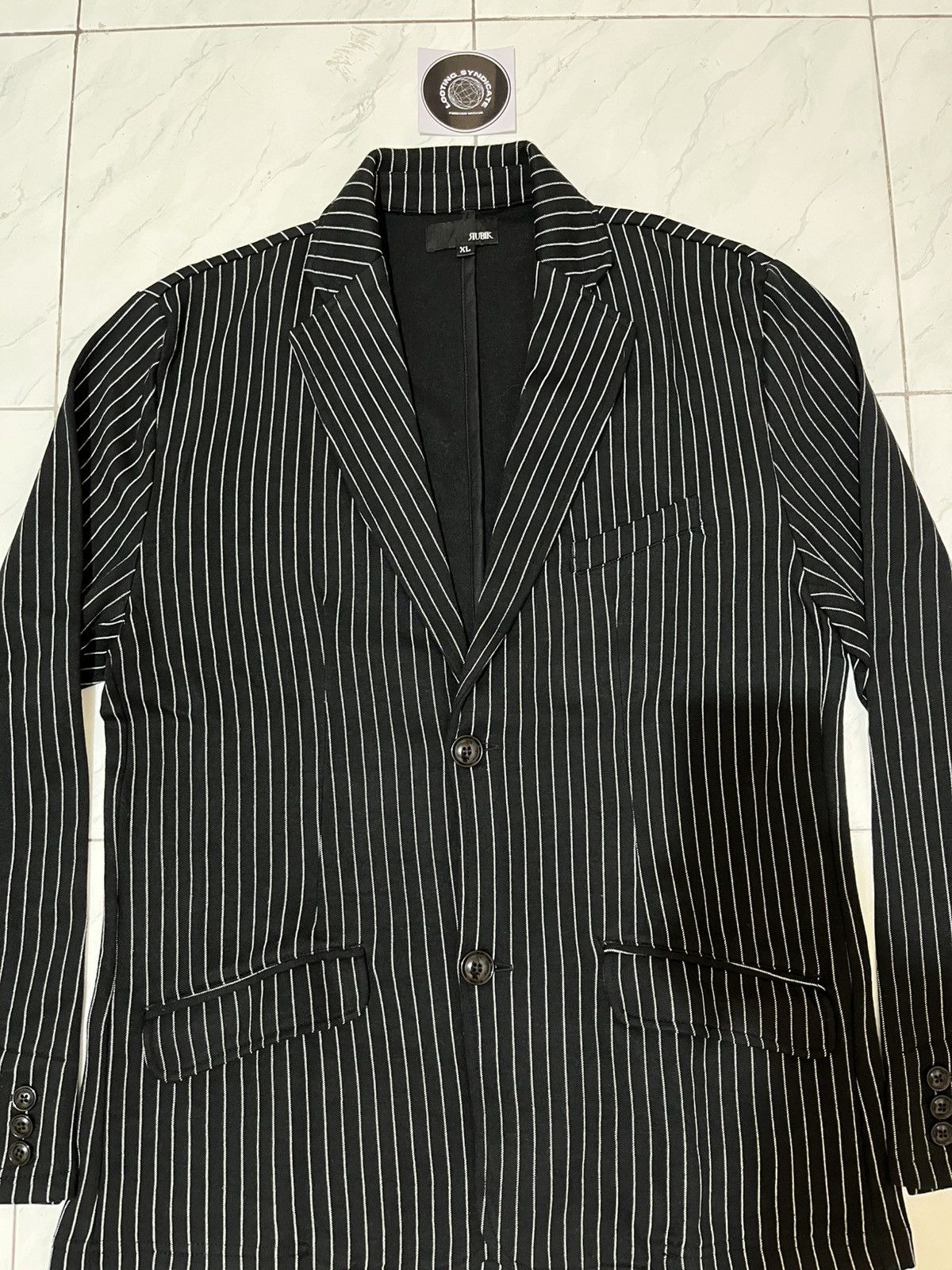 Japanese Brand 🔥 Kubik Double Breasted Hickory Blazer Size 46R - 2 Thumbnail