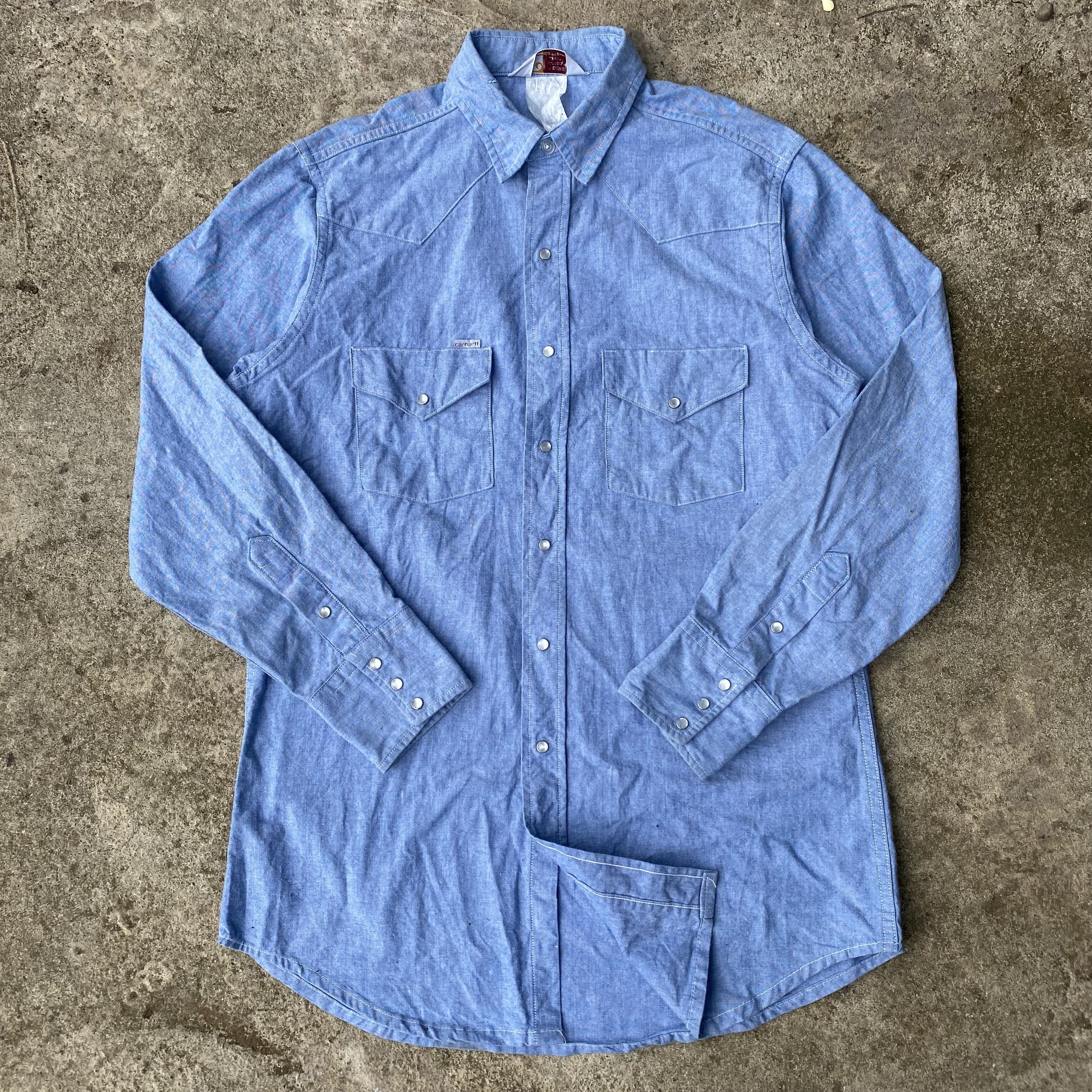 Carhartt × Vintage Vtg 90's Carhartt Union Made Western Shirt 🇺🇸 Size US L / EU 52-54 / 3 - 1 Thumbnail