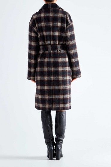 Designers Remix Two-Breasted Wool Checkered Coat