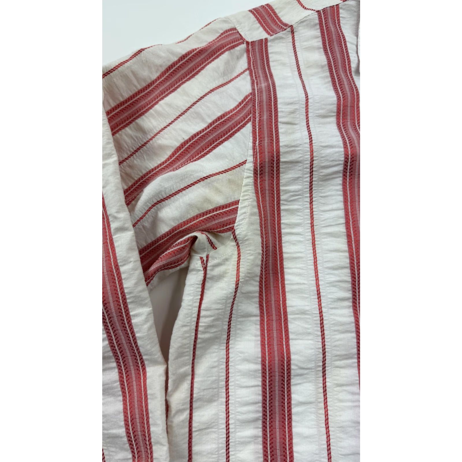 CO VINTAGE Platini Jeans Co Shirt Mens XL Red White Striped Embroidered Skull Long Sleeve Size US XL / EU 56 / 4 - 3 Thumbnail