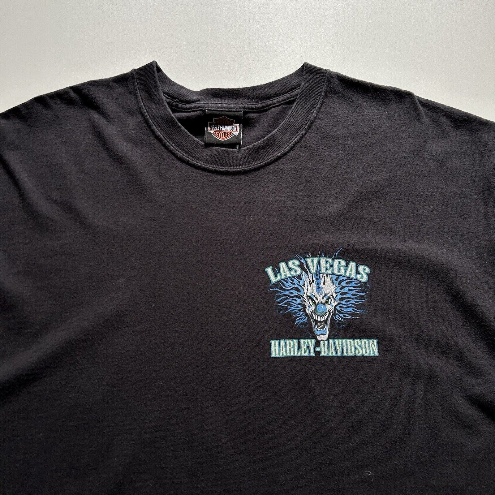 Harley Davidson × Vintage Vintage Y2K Harley Davidson T Shirt 2XL Clown Las Vegas Art Size US XXL / EU 58 / 5 - 2 Thumbnail