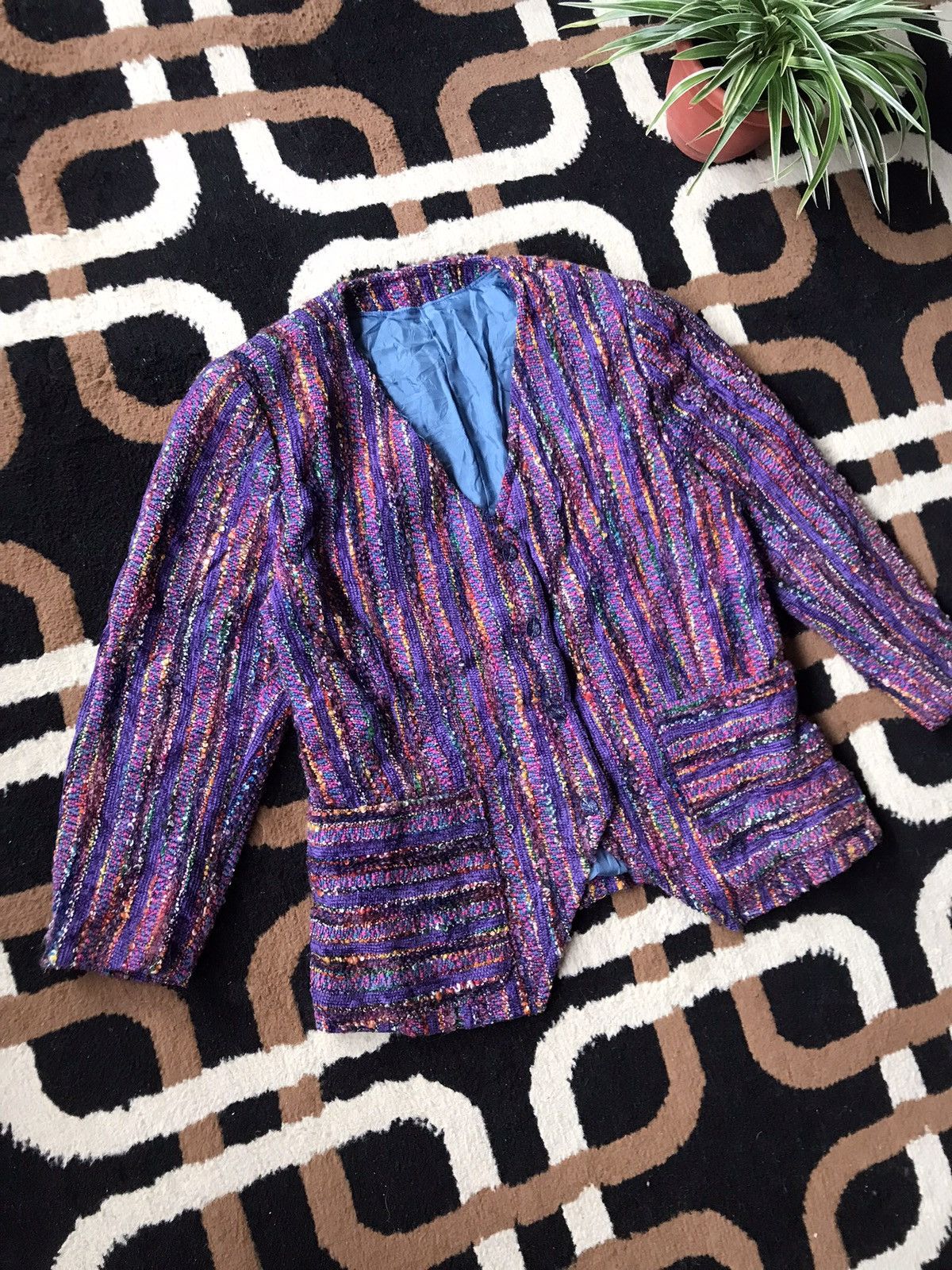 Japanese Brand × Vintage VTG Rainbow Stripe Blazer for Women Size M / US 6-8 / IT 42-44 - 4 Thumbnail