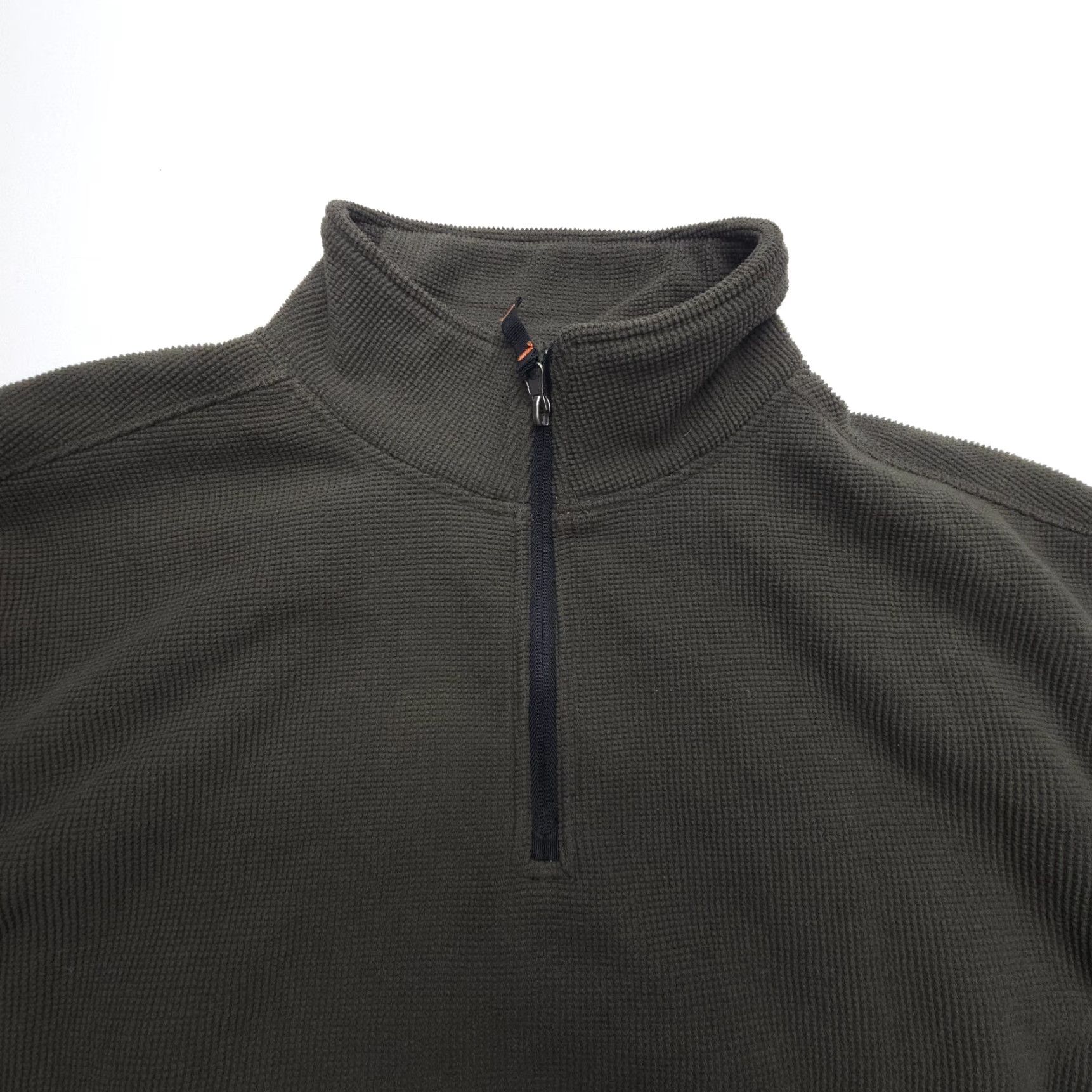 Vintage Fossa Mens Large Green 1/4 Zip Waffle Knit Sweater Thermal Pullover Mock Neck Shirt Size US L / EU 52-54 / 3 - 6 Thumbnail