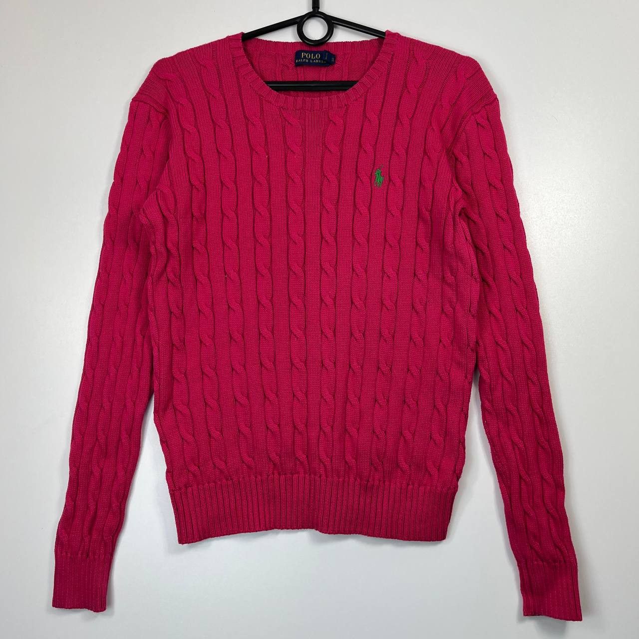 Polo Ralph Lauren Polo Ralph Lauren Cable Knit Sweater Pink Pony Womens Size L Size L / US 10 / IT 46 - 1 Thumbnail