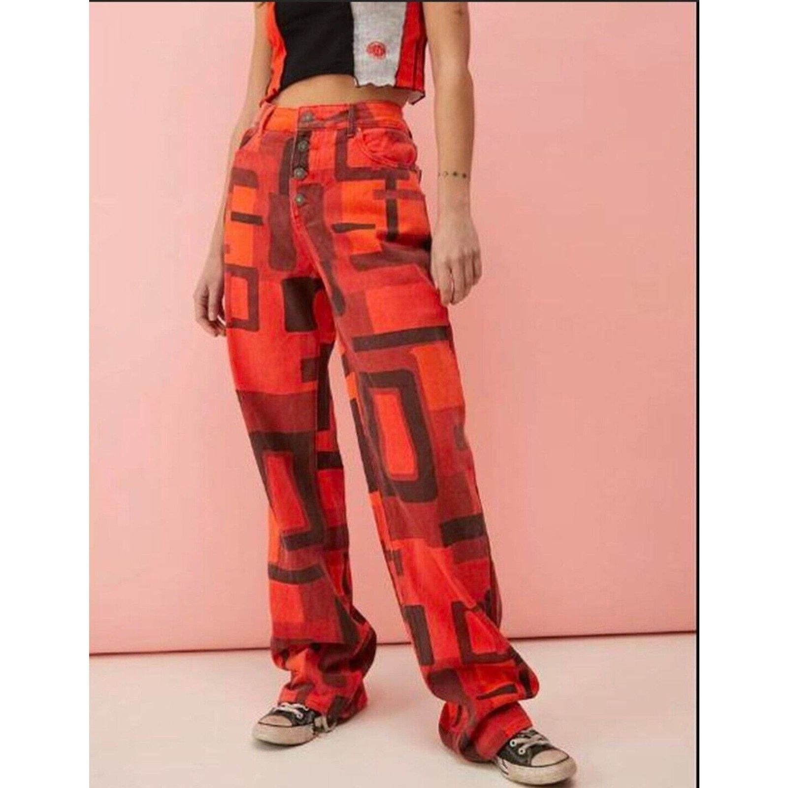 Jaded London Jaded London Smoke Print Boyfriend Fit Jeans Tapestry Size 26" / US 2 / IT 38 - 5 Thumbnail