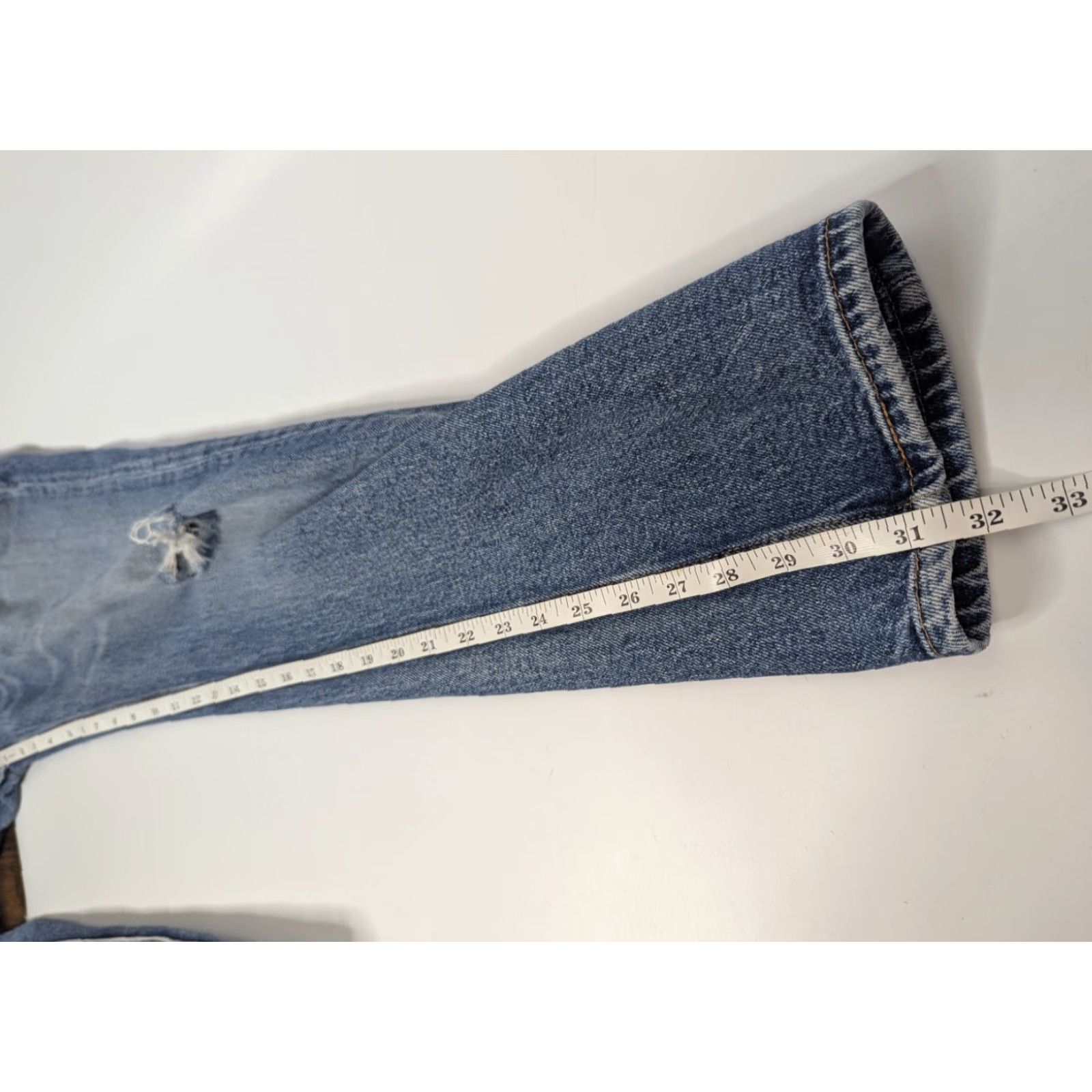 Levi's Levi's 511 Jeans Men's 32x30 Blue Distressed Slim Fit Straight Leg Denim Pants Size US 32 / EU 48 - 7 Thumbnail