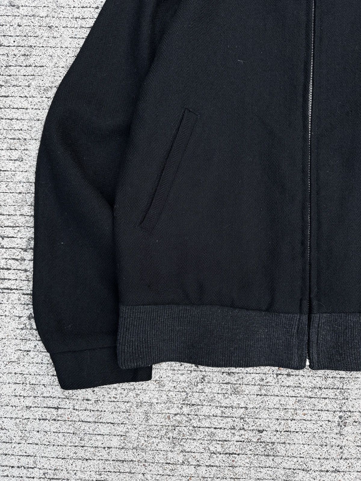 A.P.C. A.P.C. Herringbone Black Wool Bomber Jacket Size US XS / EU 42 / 0 - 10 Thumbnail