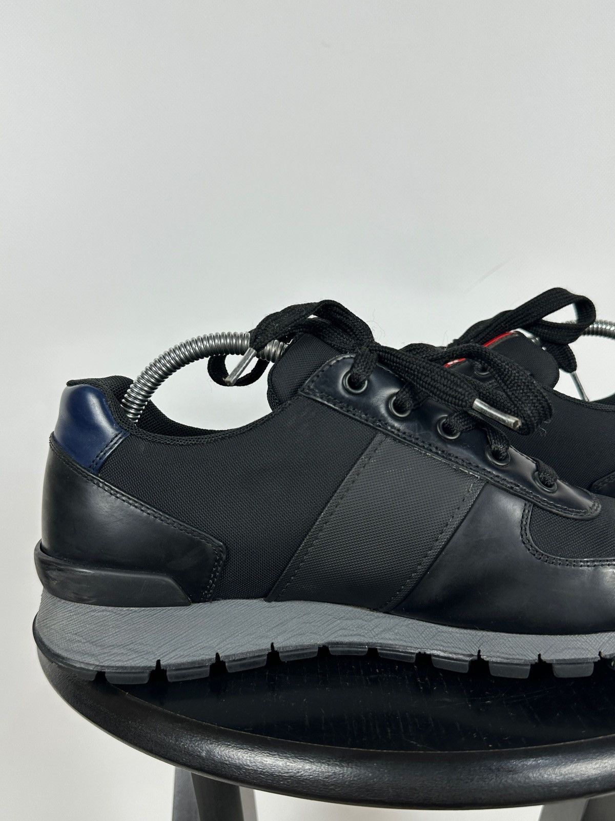 Prada Prada Matchrace Black Leather Sneakers Size US 7 / EU 40 - 17 Thumbnail