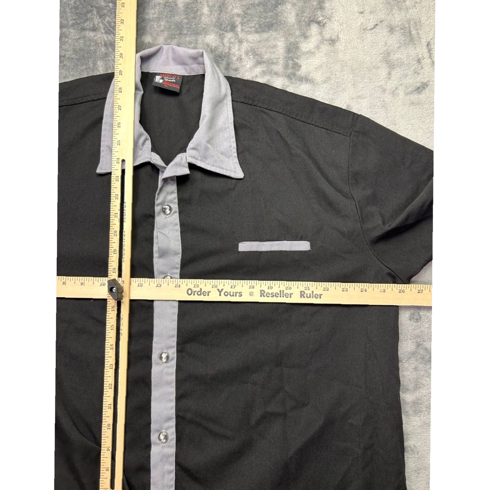 Vintage VINTAGE Daddy-O's Classic Threads Mens XL Bowling Shirt Black Gray USA Made Size US XL / EU 56 / 4 - 7 Thumbnail