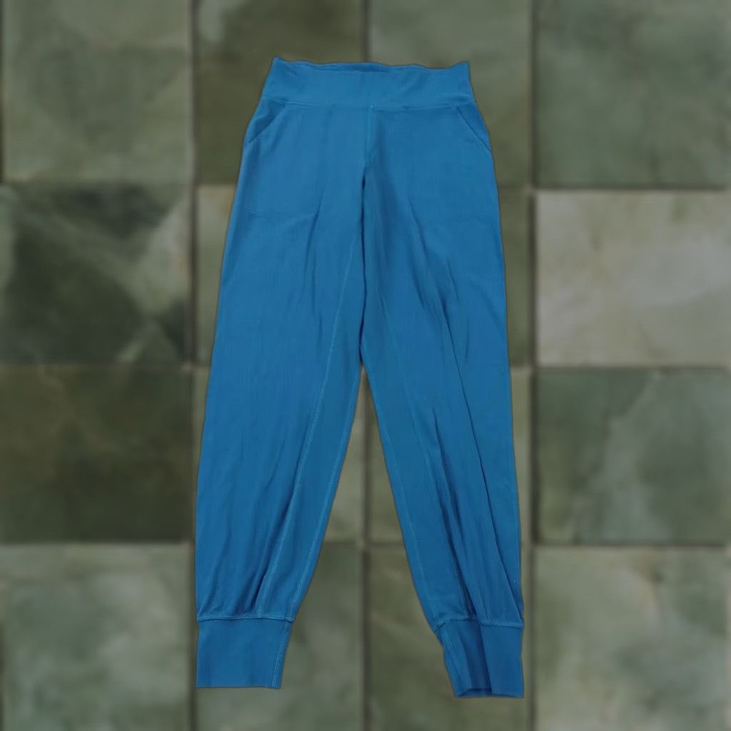 Lululemon Blue Jogger Pants Women's Size 6 Elastic Waist Tapered Leg Stretch