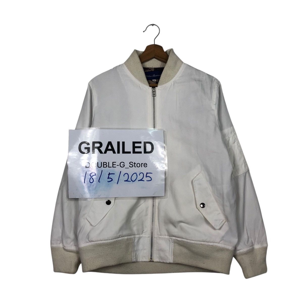 Japanese Brand 📌Rich White Vtg Bomber Jacket Urban Research Issey Miyake Size US M / EU 48-50 / 2 - 1 Thumbnail