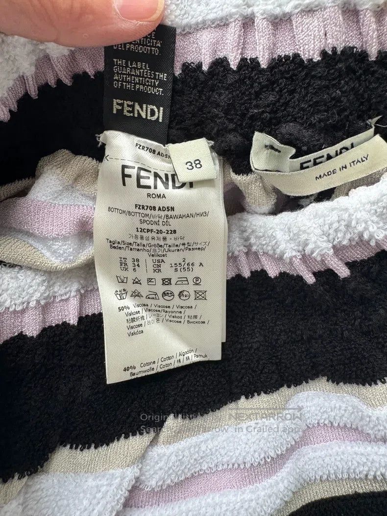 Fendi Fendi Black and White Striped Knit Set, Top with Shorts, C Size XS / US 0-2 / IT 36-38 - 8 Thumbnail