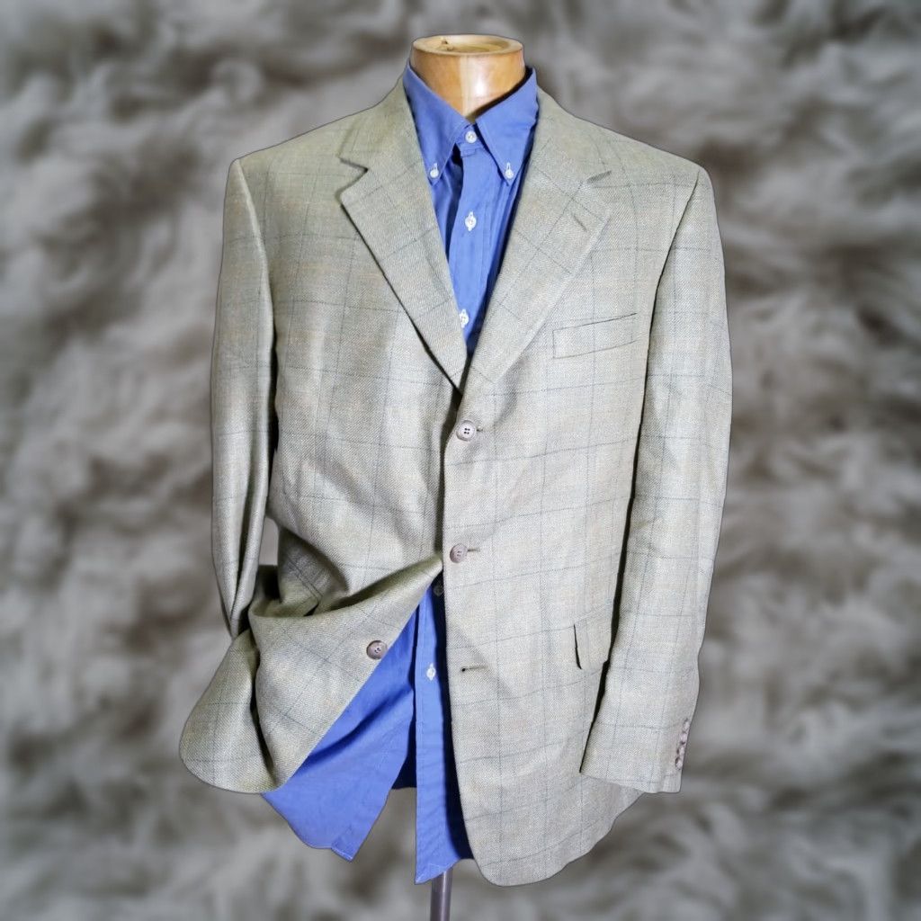 Brooks Brothers BROOKS BROTHERS Blazer Single-Breasted 2-Button Wool Tweed Windowpane Multicolor 42L Mens Jacket Westgate? Size 42R - 1 Thumbnail