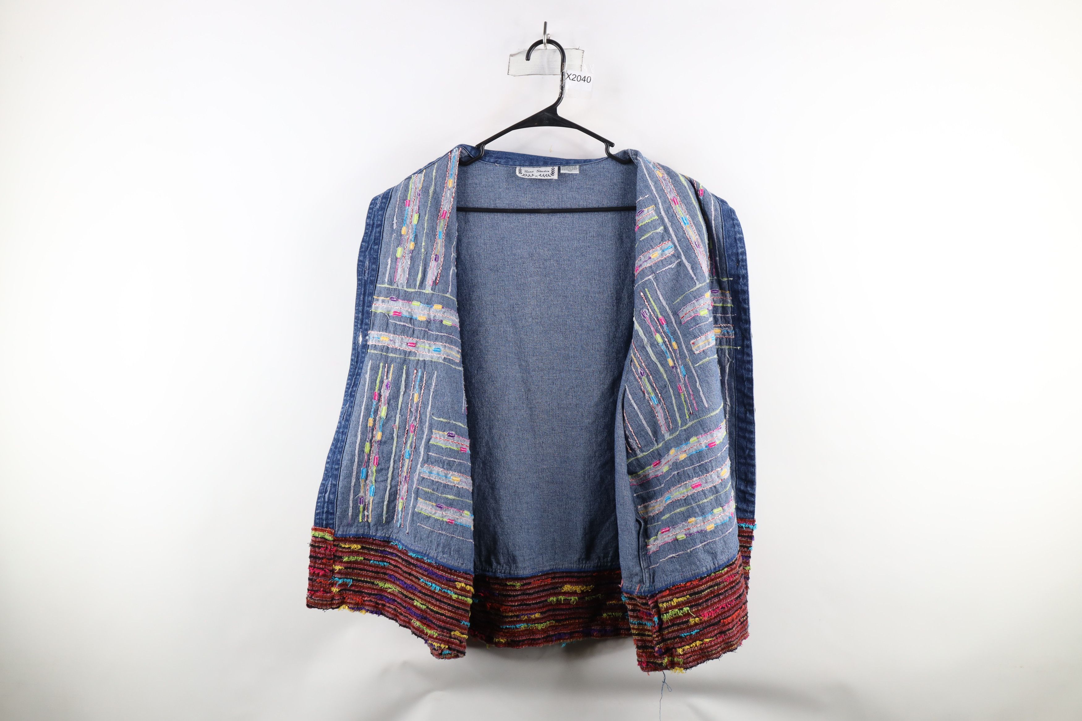 Vintage Vintage 90s Streetwear Patchwork Denim Jean Button Jacket Size XXL / US 16-18 / IT 52-54 - 7 Thumbnail