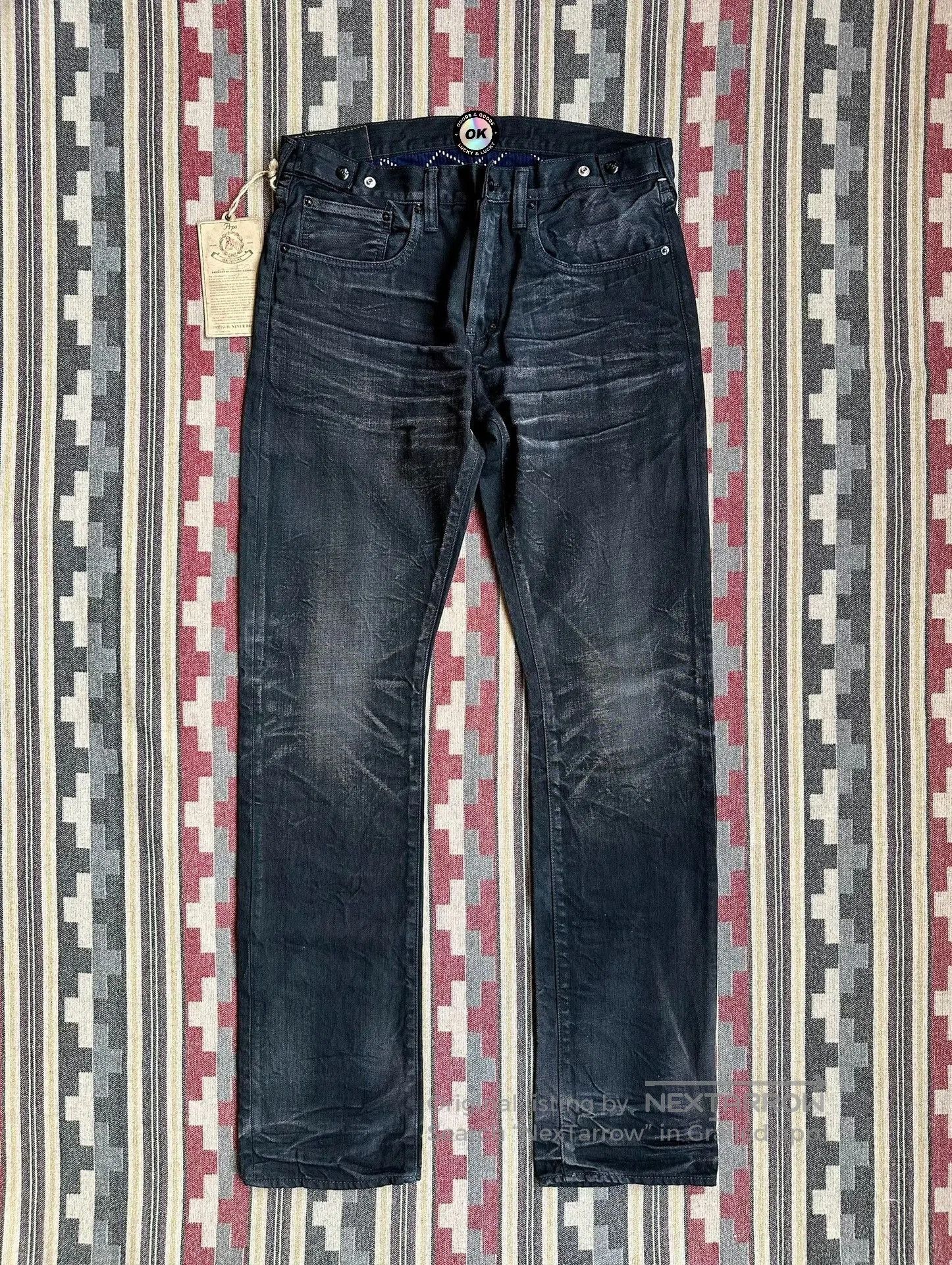Prps vintage black distressed denim jeans. Size US 34 / EU 50 - 1 Thumbnail