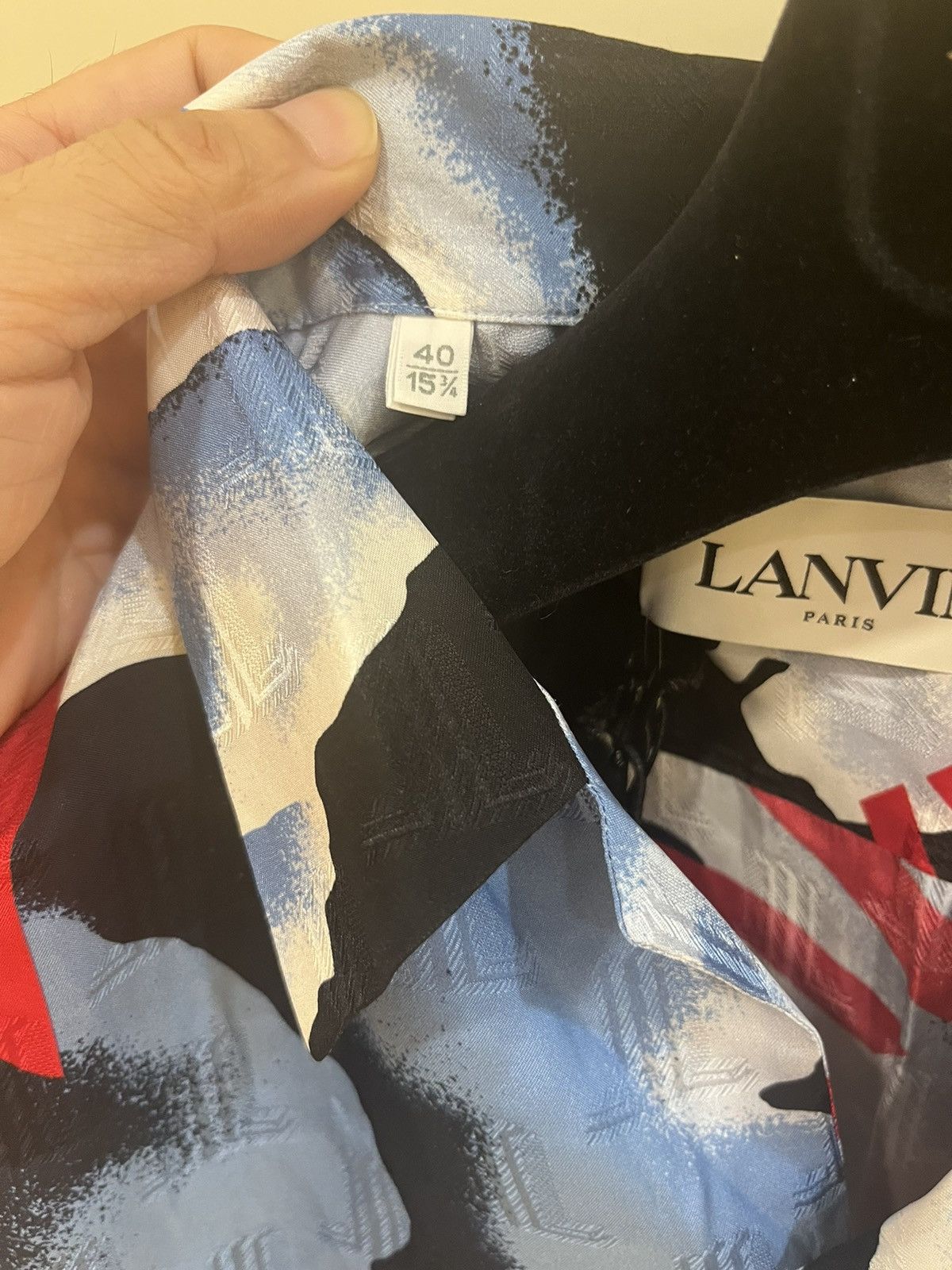 Lanvin silk print shirt collar size40 Size US M / EU 48-50 / 2 - 5 Thumbnail