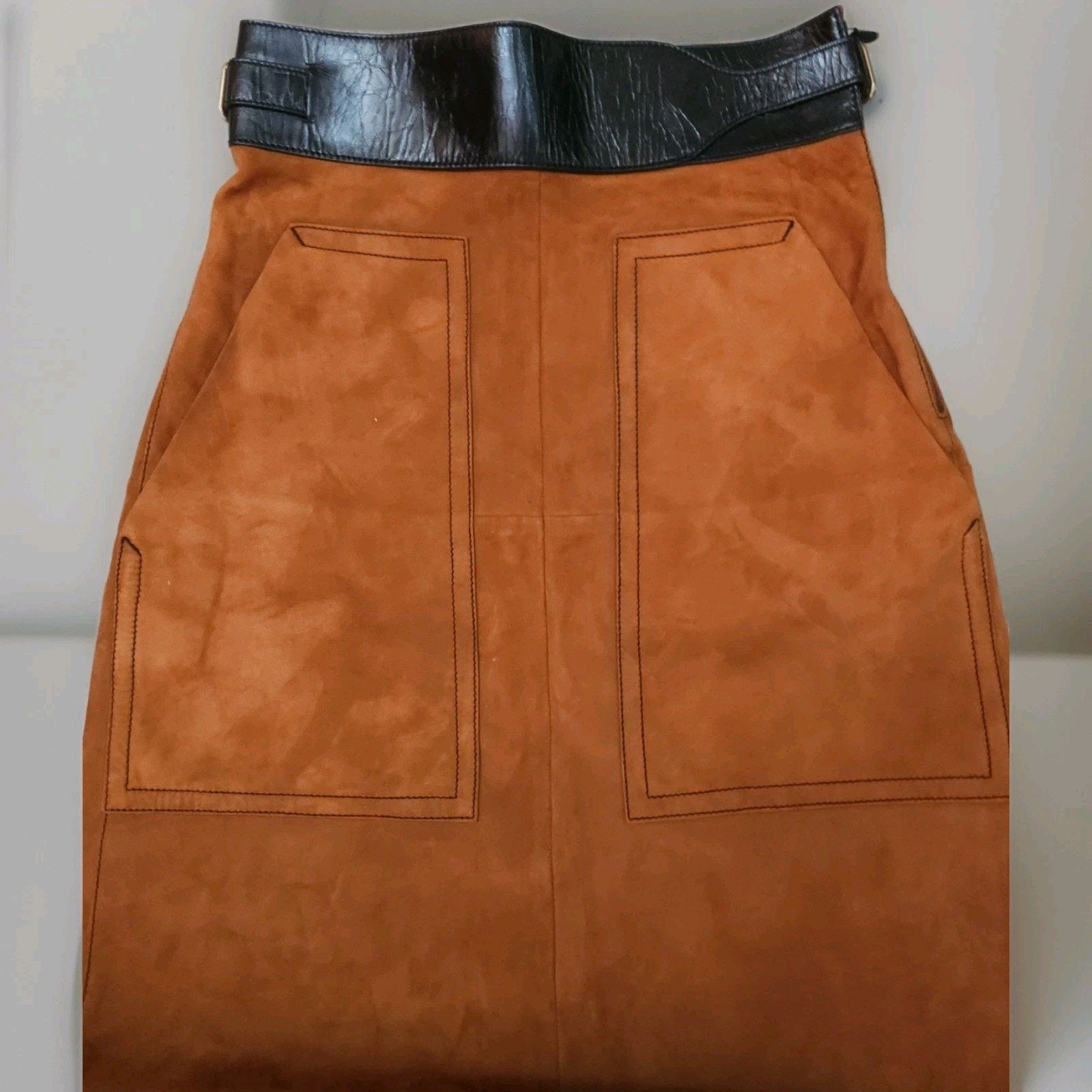 Bottega Veneta BOTTEGA VENETA Suede Ovis Aries A-Line Trimmed Leather Belt Size 40" / US 18 - 6 Thumbnail