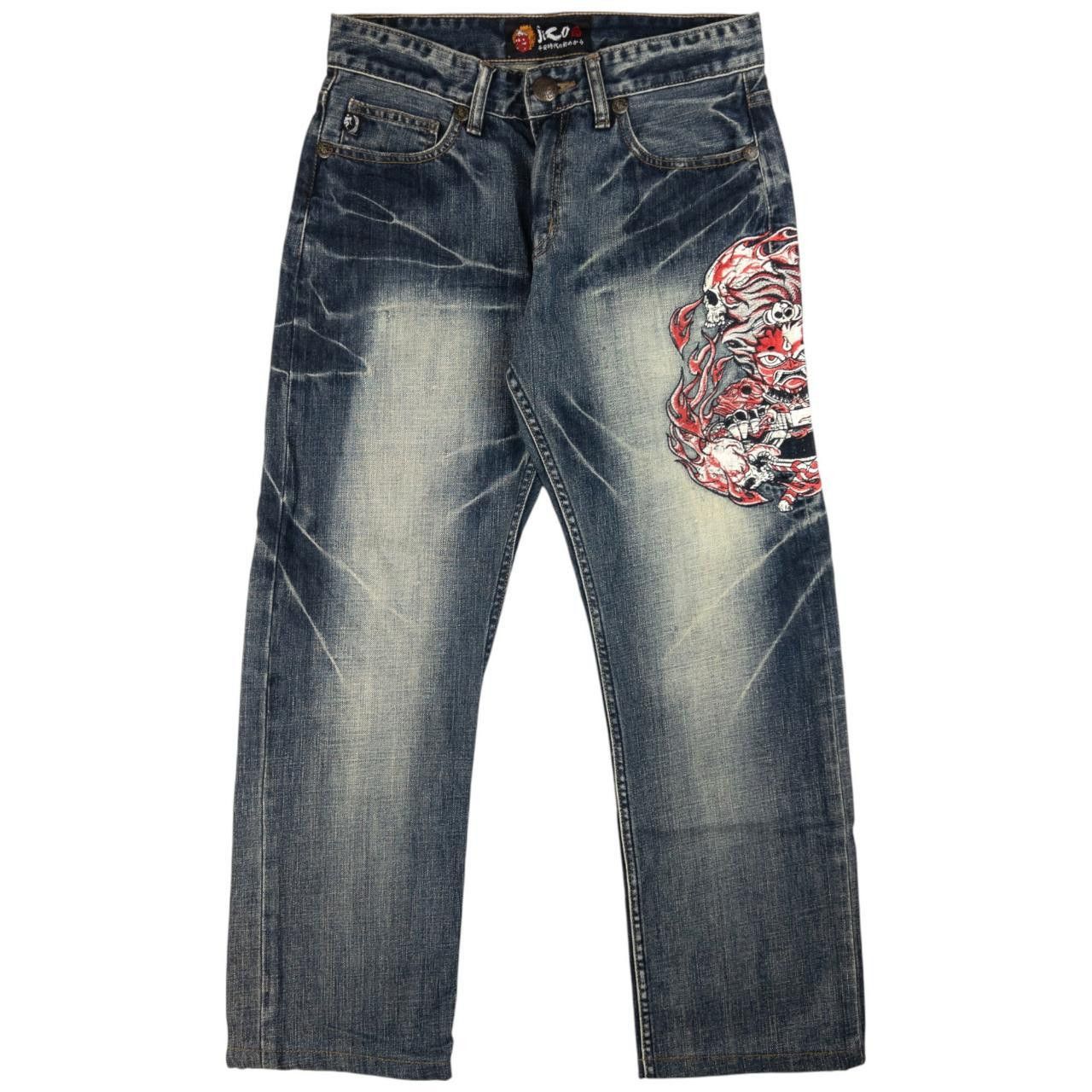 Other Jizo Bosatsu Embroidered Skull Japanese Denim Jeans Size W30 Size US 30 / EU 46 - 4 Thumbnail