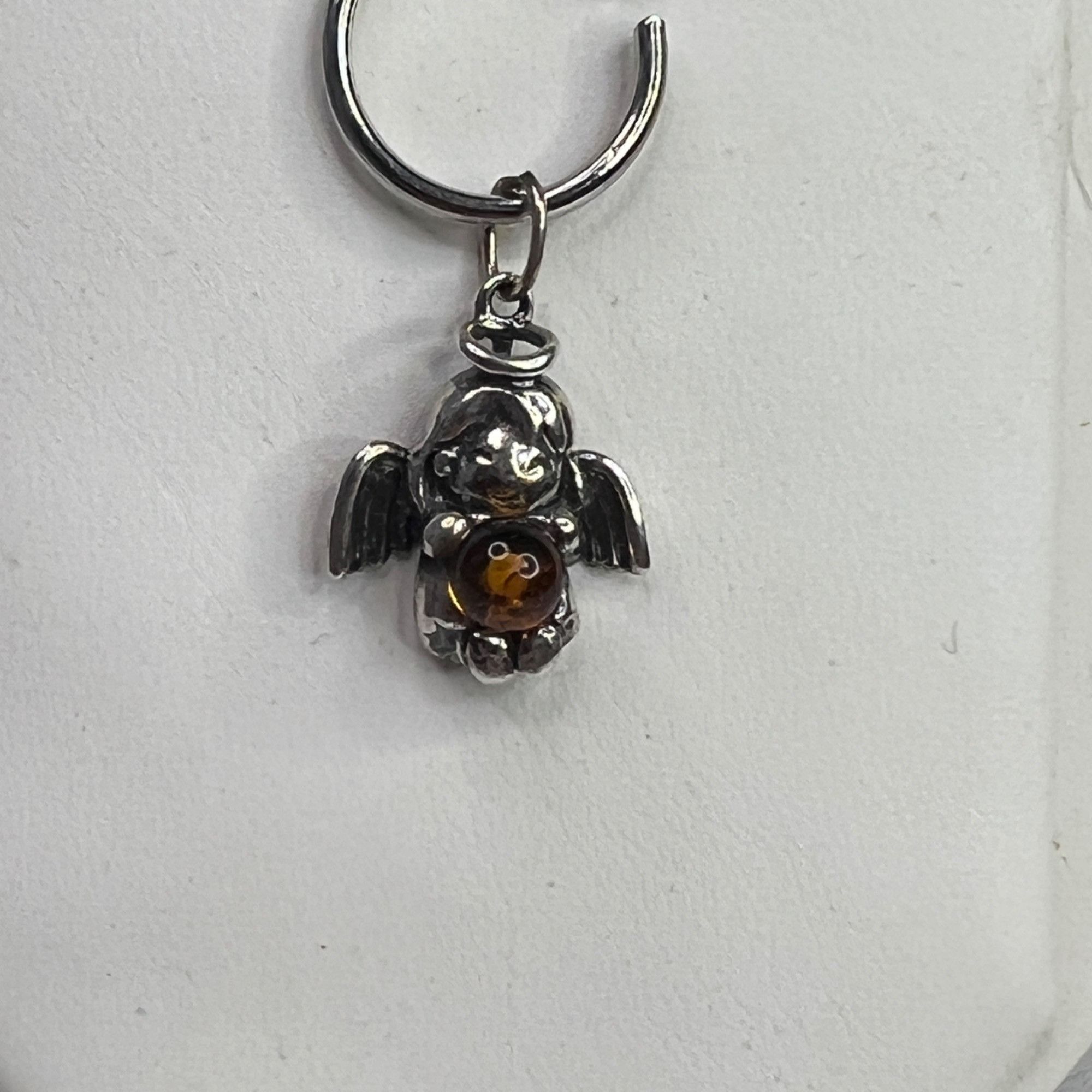 Other Sterling Silver 925 Small Angel Pendant With Cognac Baltic A Size ONE SIZE - 3 Thumbnail