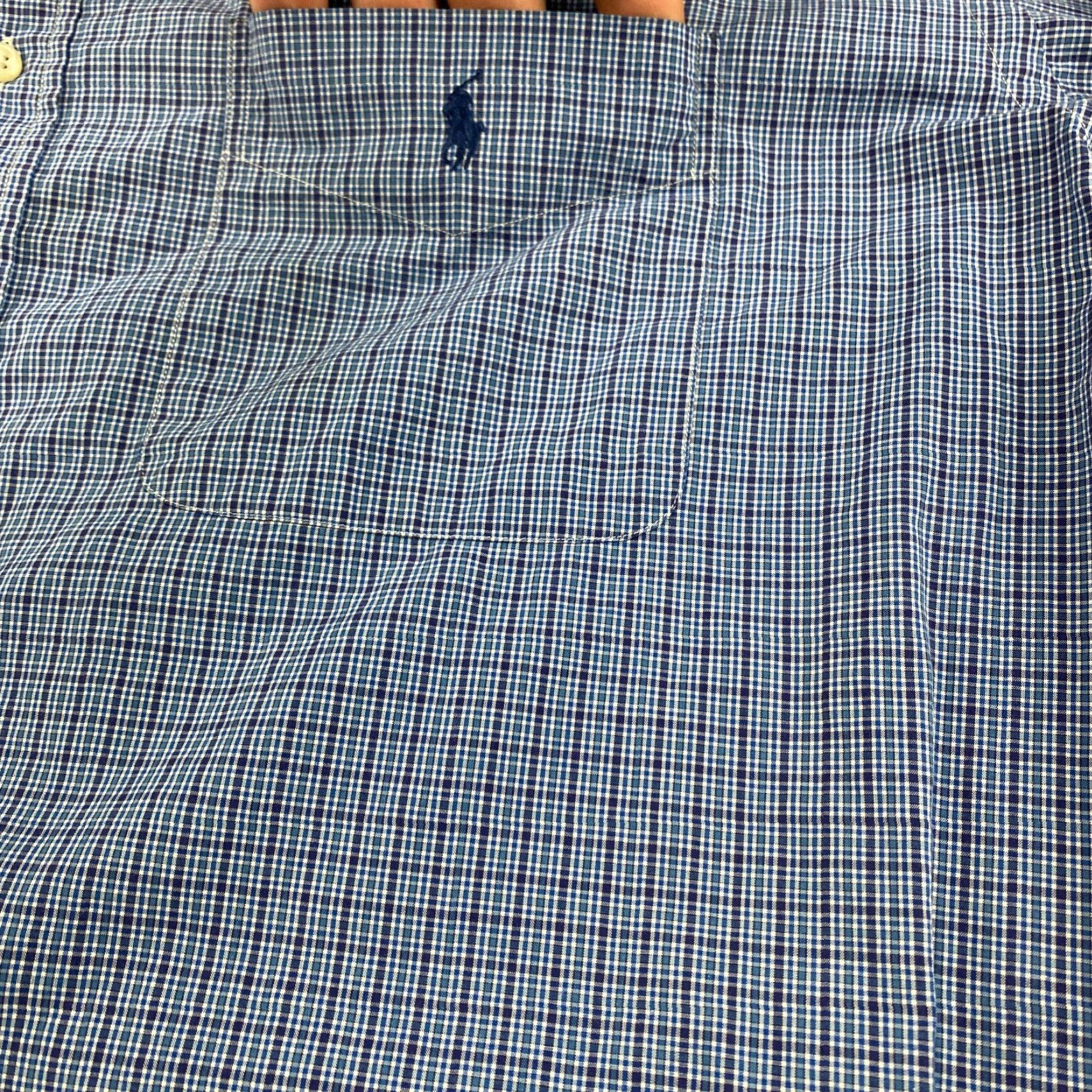 Ralph Lauren Ralph Lauren Blake Button-Down Shirt Mens XL Blue Check Plaid Long Sleeve Pocket Size US XL / EU 56 / 4 - 4 Thumbnail