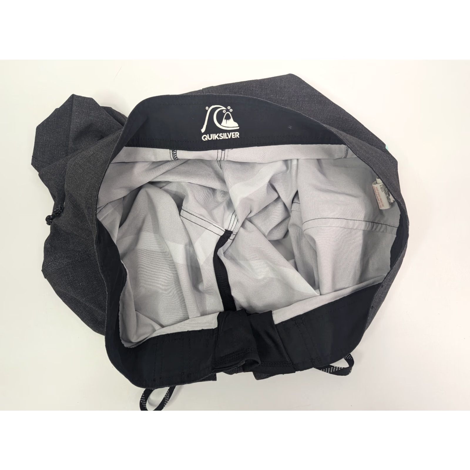 Quiksilver Quiksilver Board Shorts Mens 34 Grey Teal Stripe Swim Trunks Zip Pocket Surfer Size US 34 / EU 50 - 6 Thumbnail