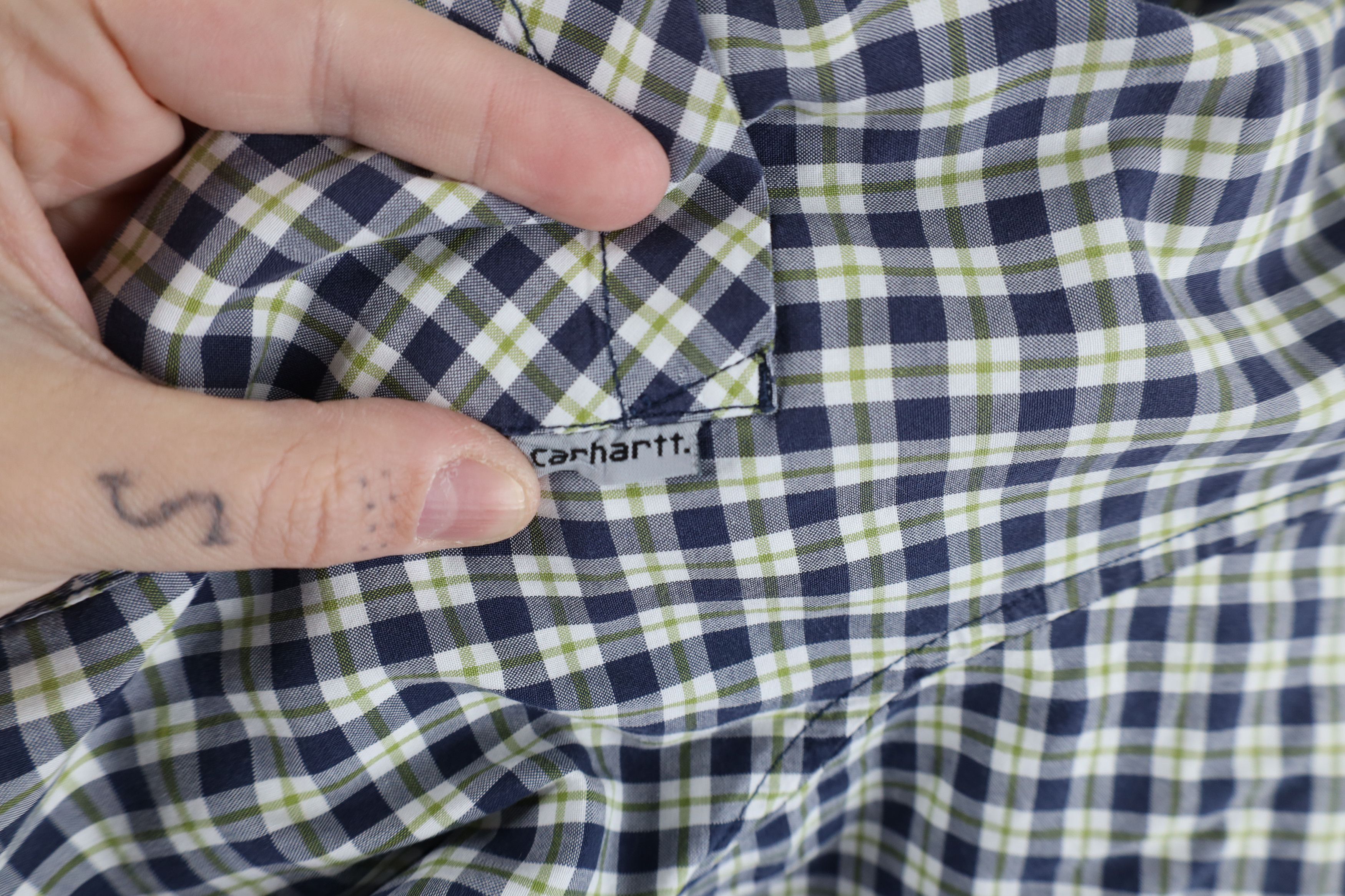 Carhartt × Vintage Vintage Carhartt Short Sleeve Collared Button Shirt Plaid Size US L / EU 52-54 / 3 - 4 Thumbnail